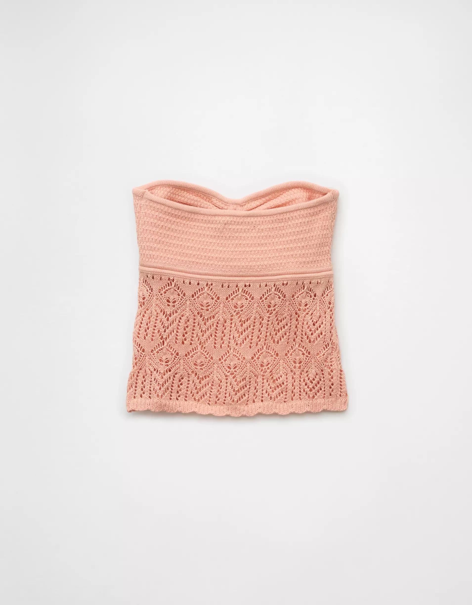 AE Cropped Crochet Tube Top Product Image