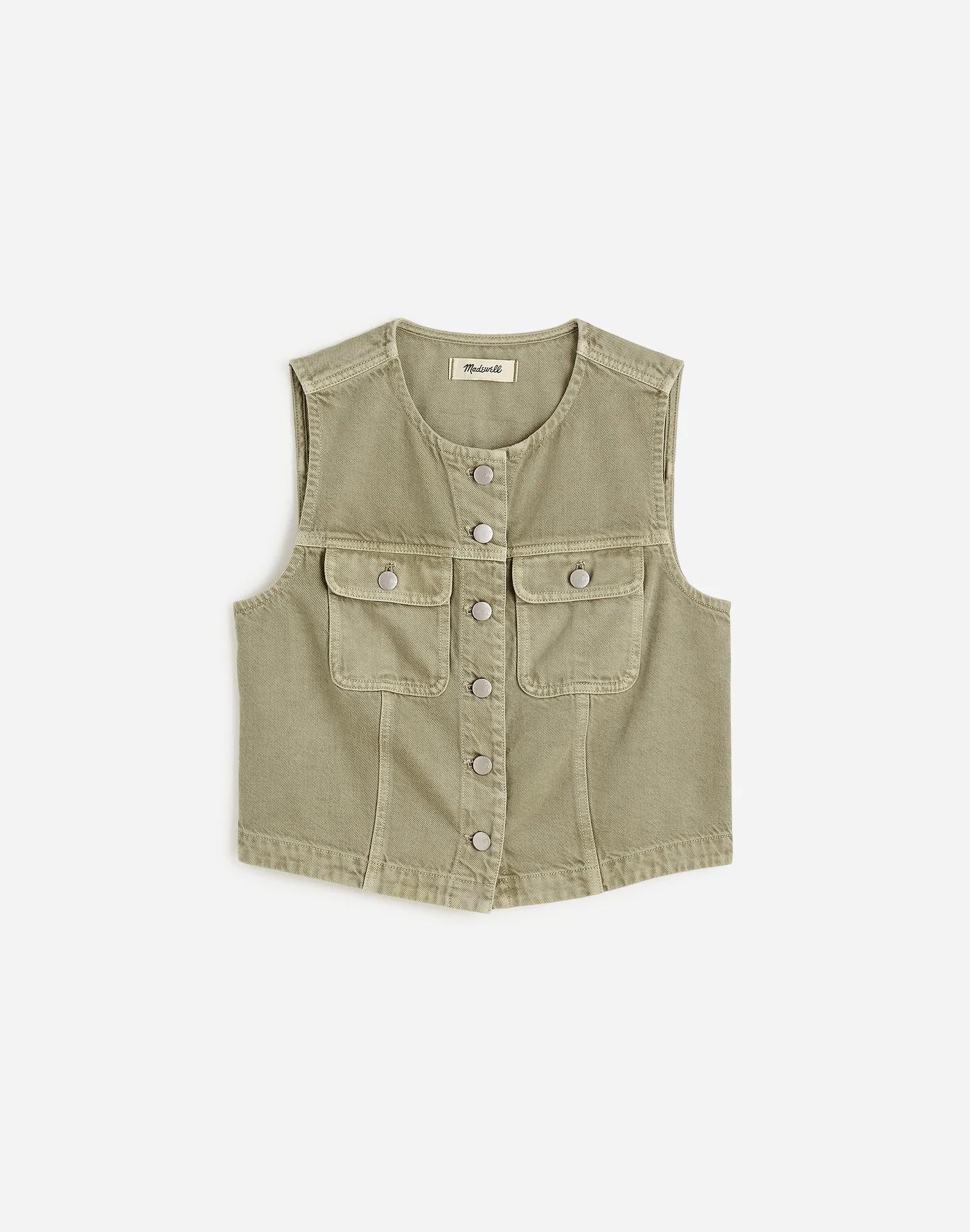 Cropped Denim Vest: Airy Denim Edition Product Image