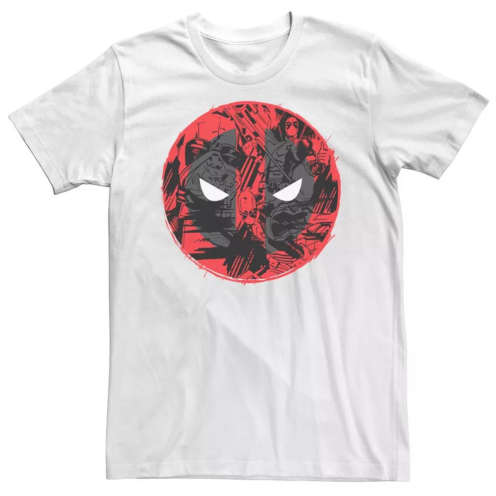 Men's Marvel Deadpool Action Fill Logo Tee, Size: Large, White Product Image