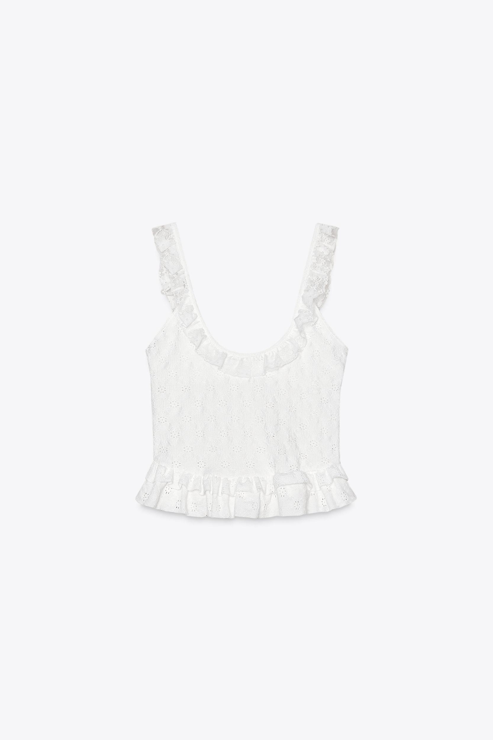 LACE RUFFLE TOP Product Image