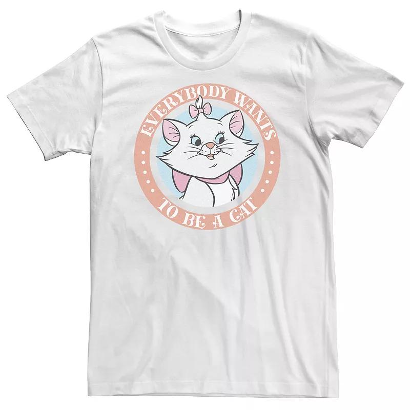 Big & Tall Disney Aristocats Marie Everybody Wants To Be A Cat Tee, Men's, Size: 3XL, White Product Image