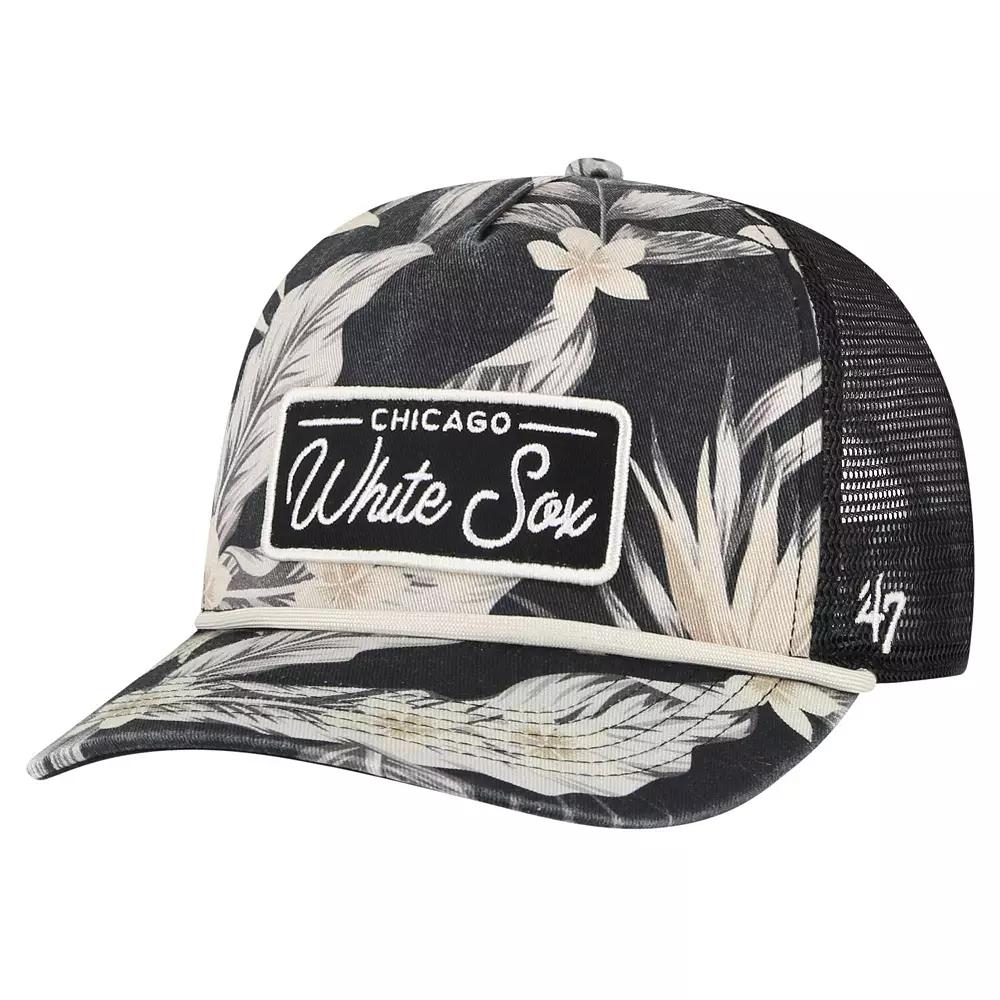 Men's '47 Black Chicago White Sox Tropicalia Trucker Hitch Adjustable Hat Product Image