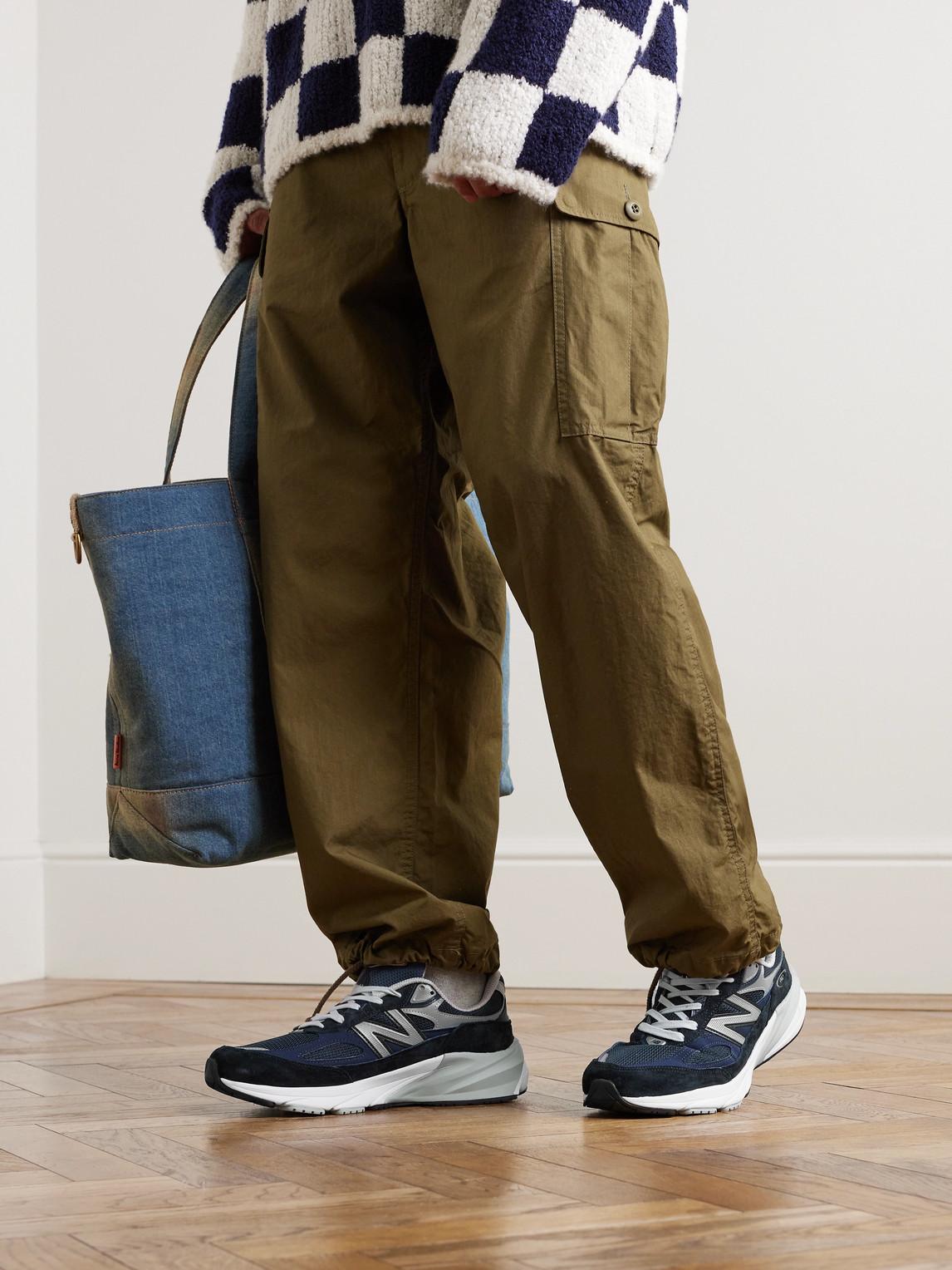 NEW BALANCE Printed Suede Mesh Sneakers With Cushioned Sole In White Product Image