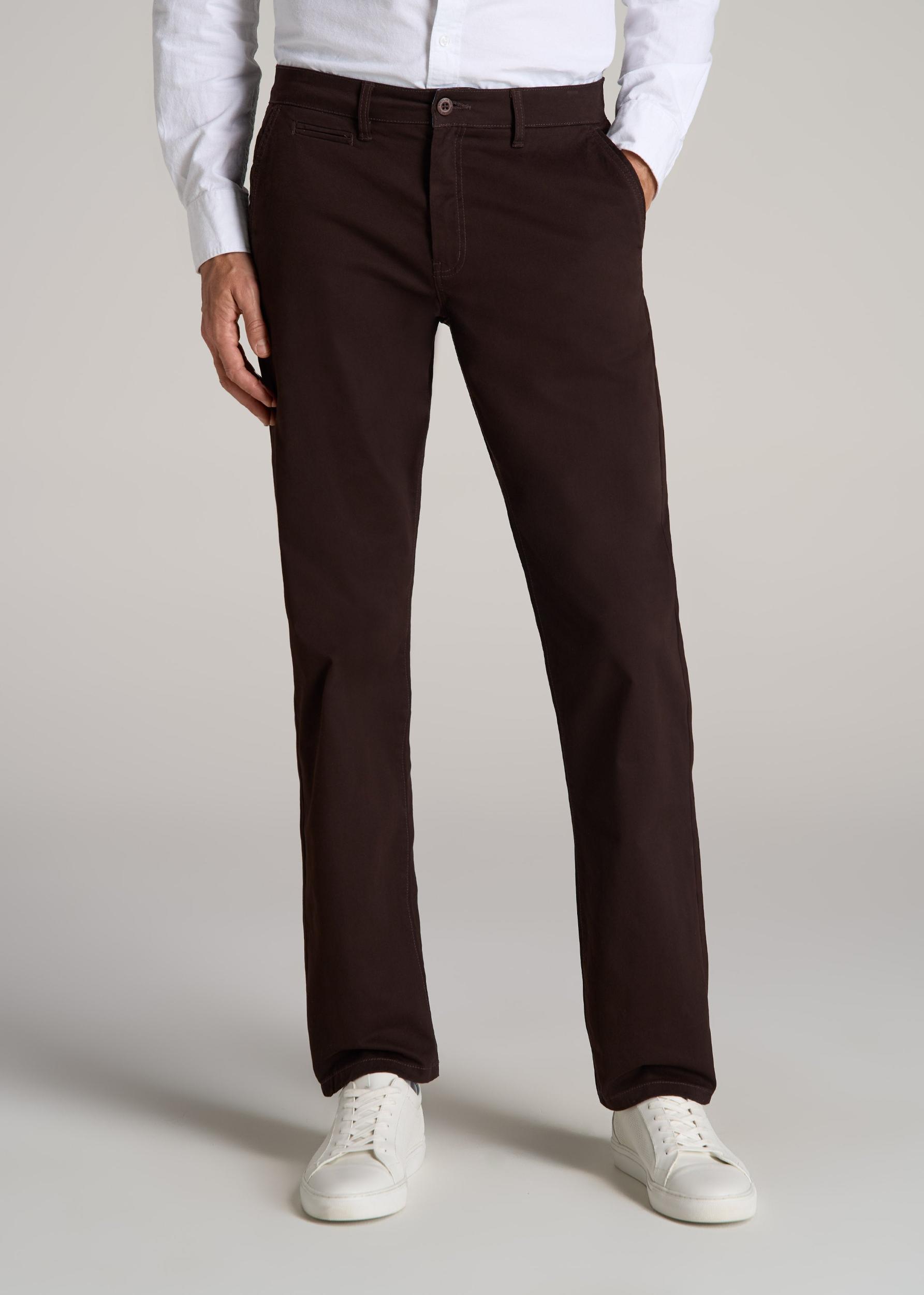 J1 STRAIGHT Leg Chinos for Tall Men in Chocolate Male Product Image