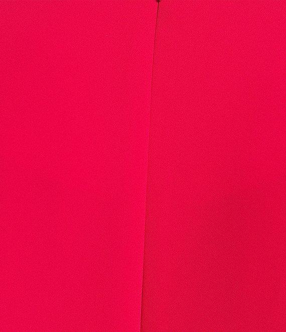 Caroline Rose Julia Matte Crepe 3/4 Ruffle Sleeve Shift Round Neck Shift Dress Product Image