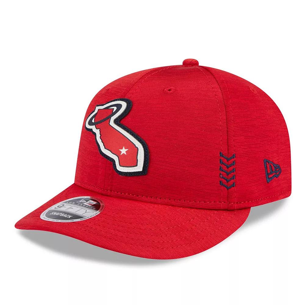 Men's New Era Red Los Angeles Angels 2024 Clubhouse Low Profile 59FIFTY Snapback Hat Product Image