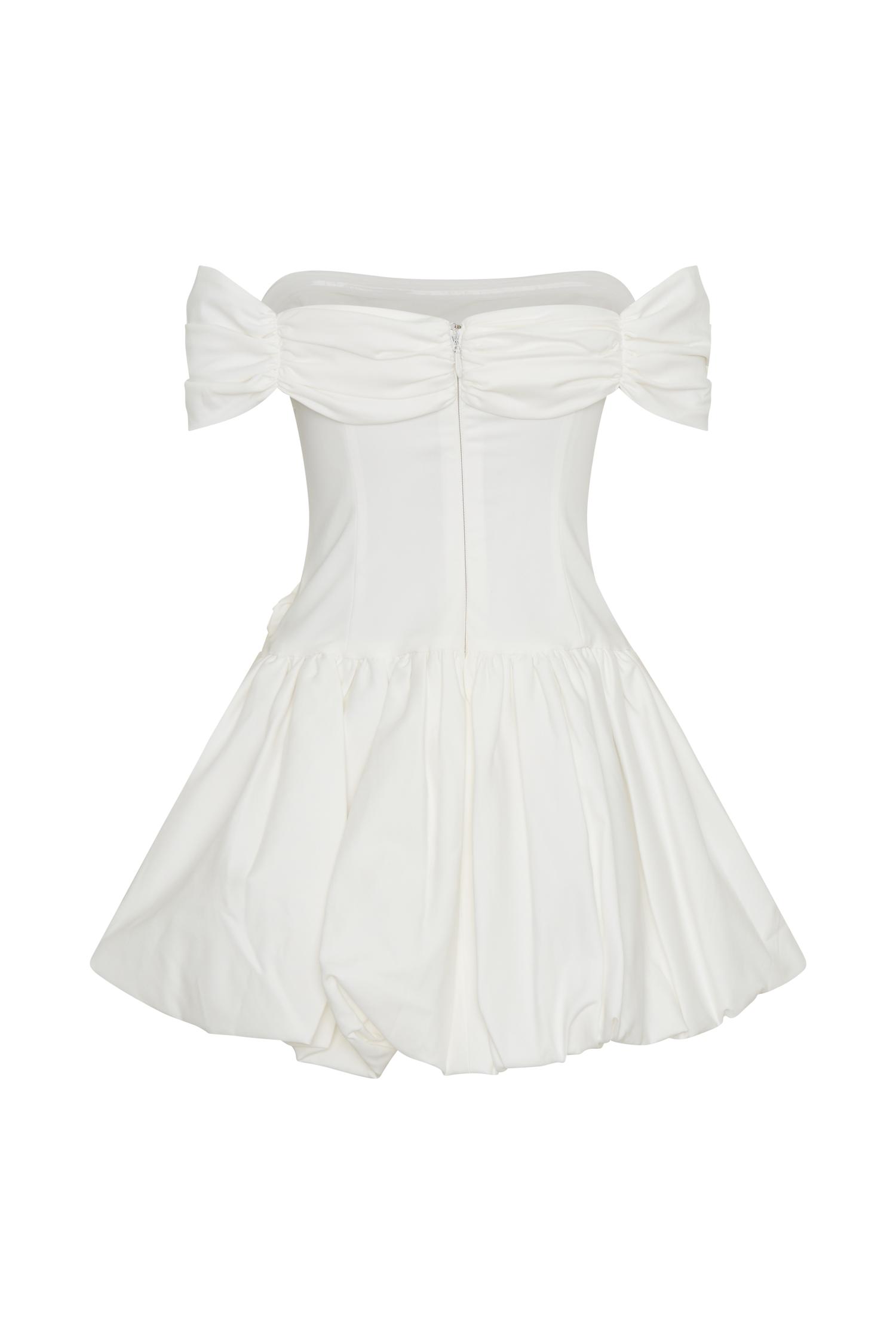 Giovanna Off Shoulder Mini Dress - White Product Image
