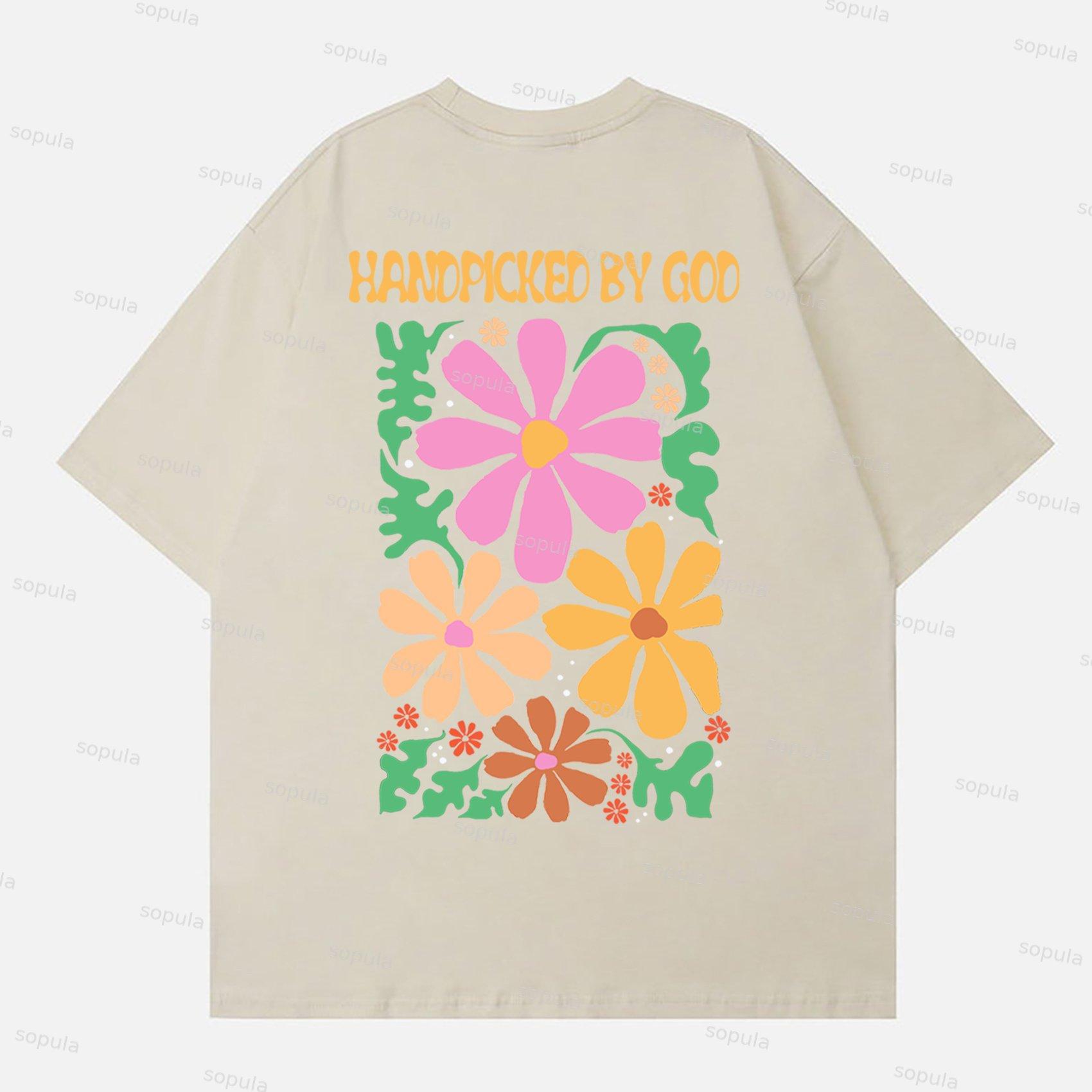 Sopula Casual Handpicked By God Graphic Cotton Short Sleeve T-Shirt Product Image
