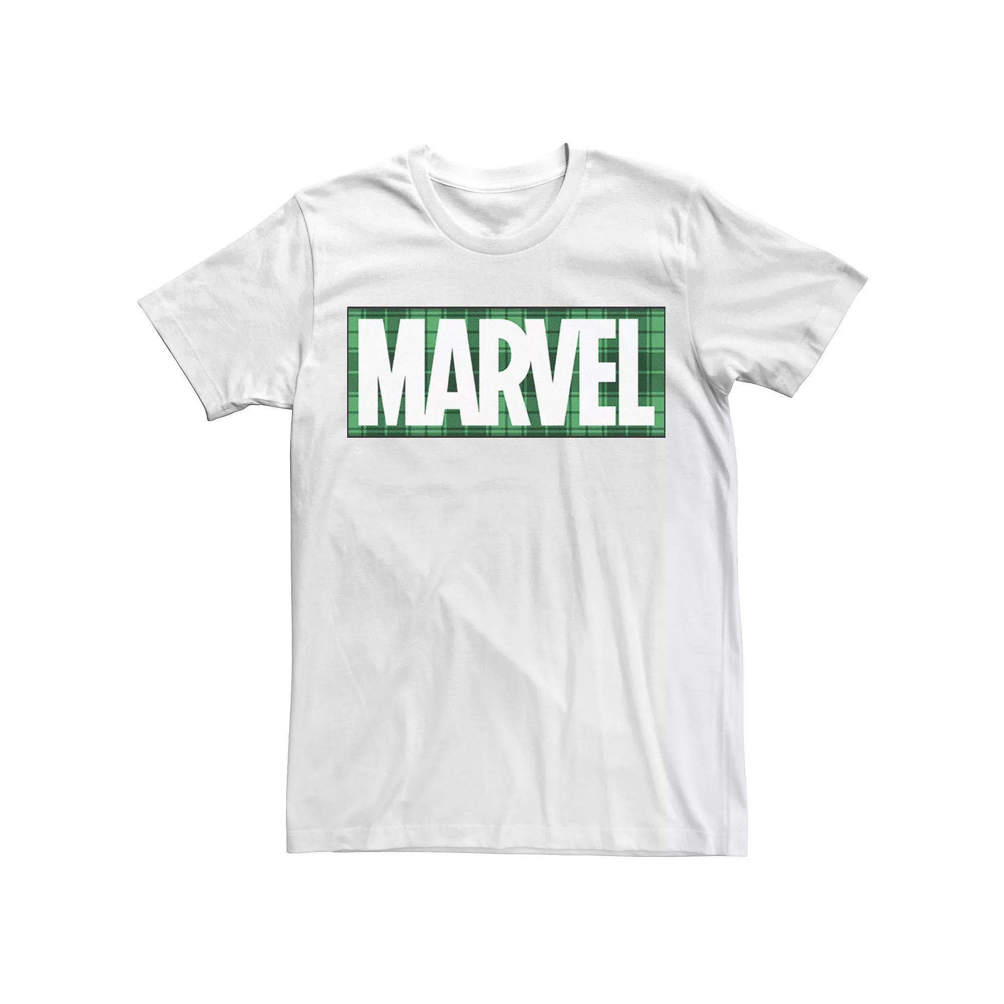 Men's Marvel Comics St. Patrick's Day Plaid Logo Tee,  Product Image