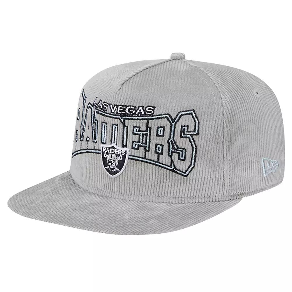 Men's New Era Gray Las Vegas Raiders Corduroy Golfer Adjustable Hat, Lvr Grey Product Image