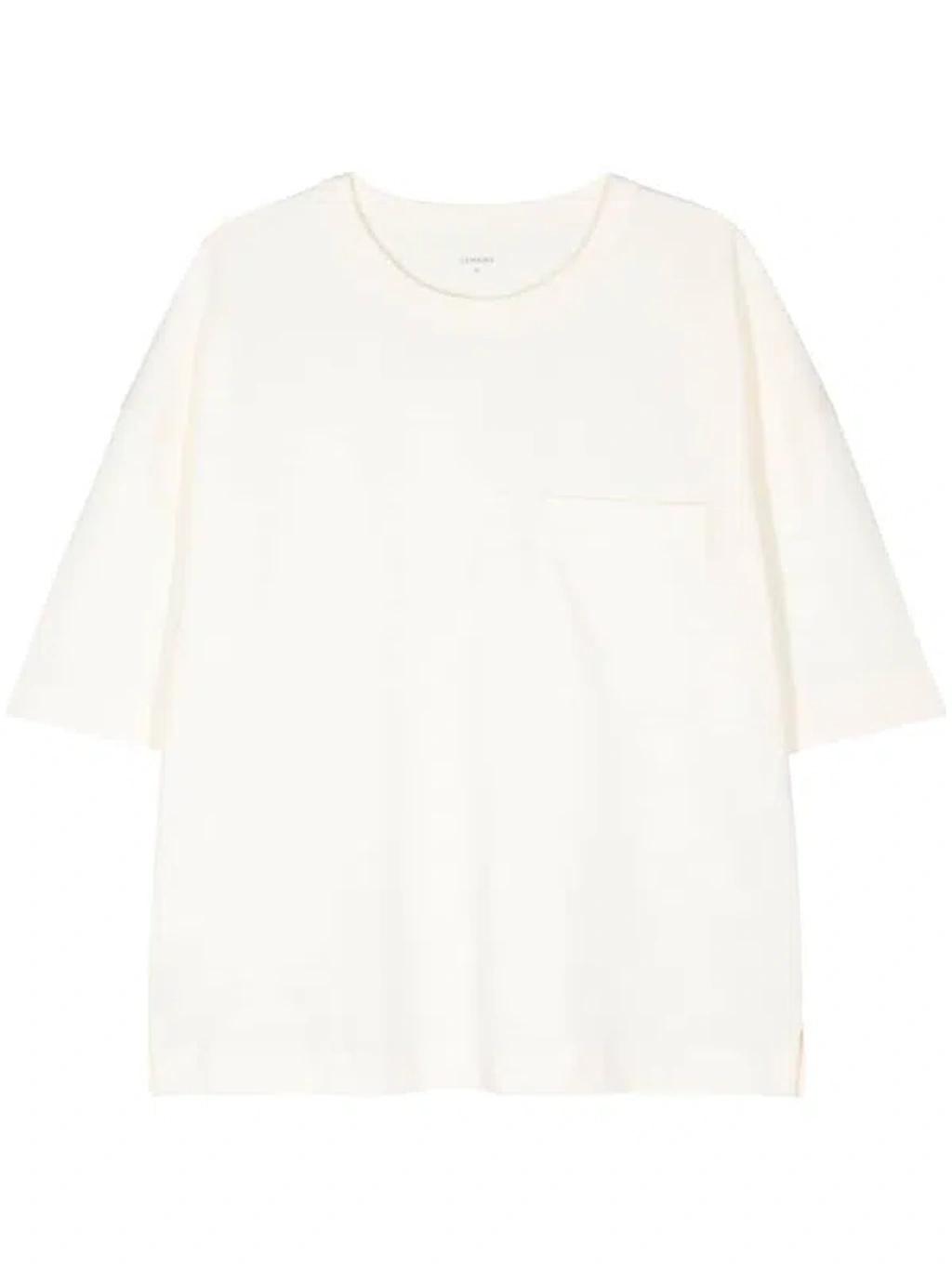 LEMAIRE Crew-neck Jersey T-shirt In White Product Image