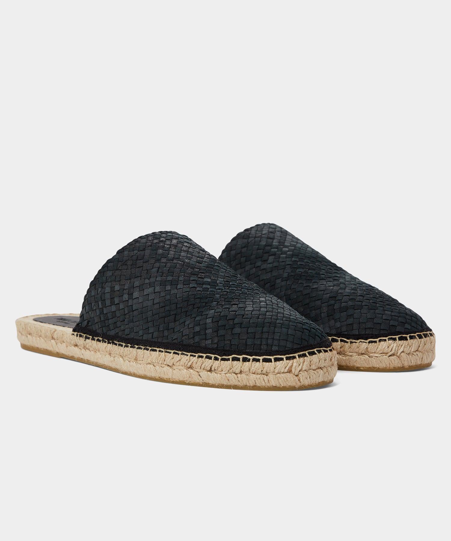 Woven Leather Espadrille Mule Product Image