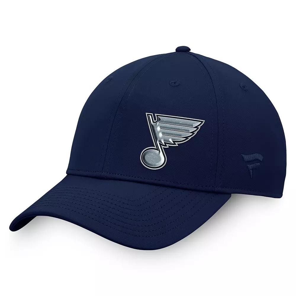 Men's Fanatics Branded Navy St. Louis Blues Authentic Pro Road Side Logo Adjustable Hat Product Image