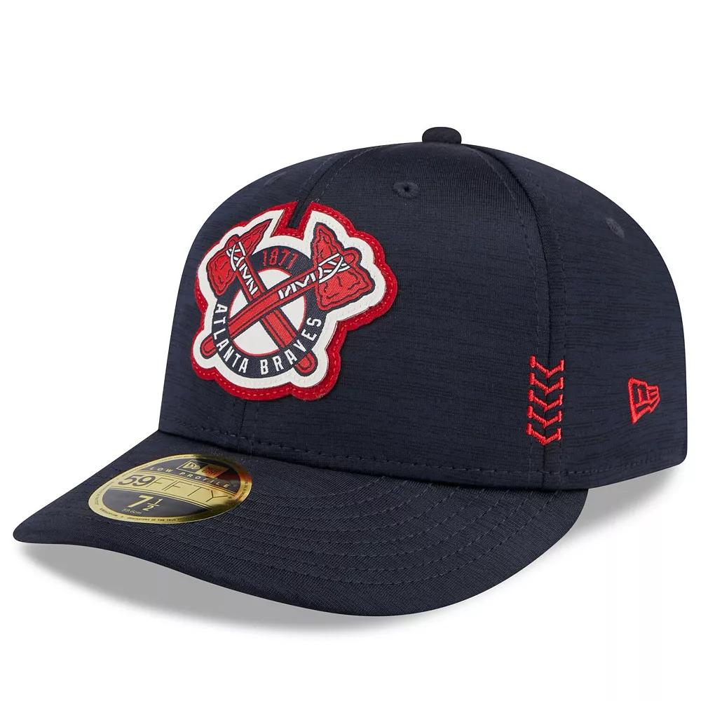 Men's New Era  Navy Atlanta Braves 2024 Clubhouse Low Profile 59FIFTY Fitted Hat, Size: 6 7/8, Blue Product Image