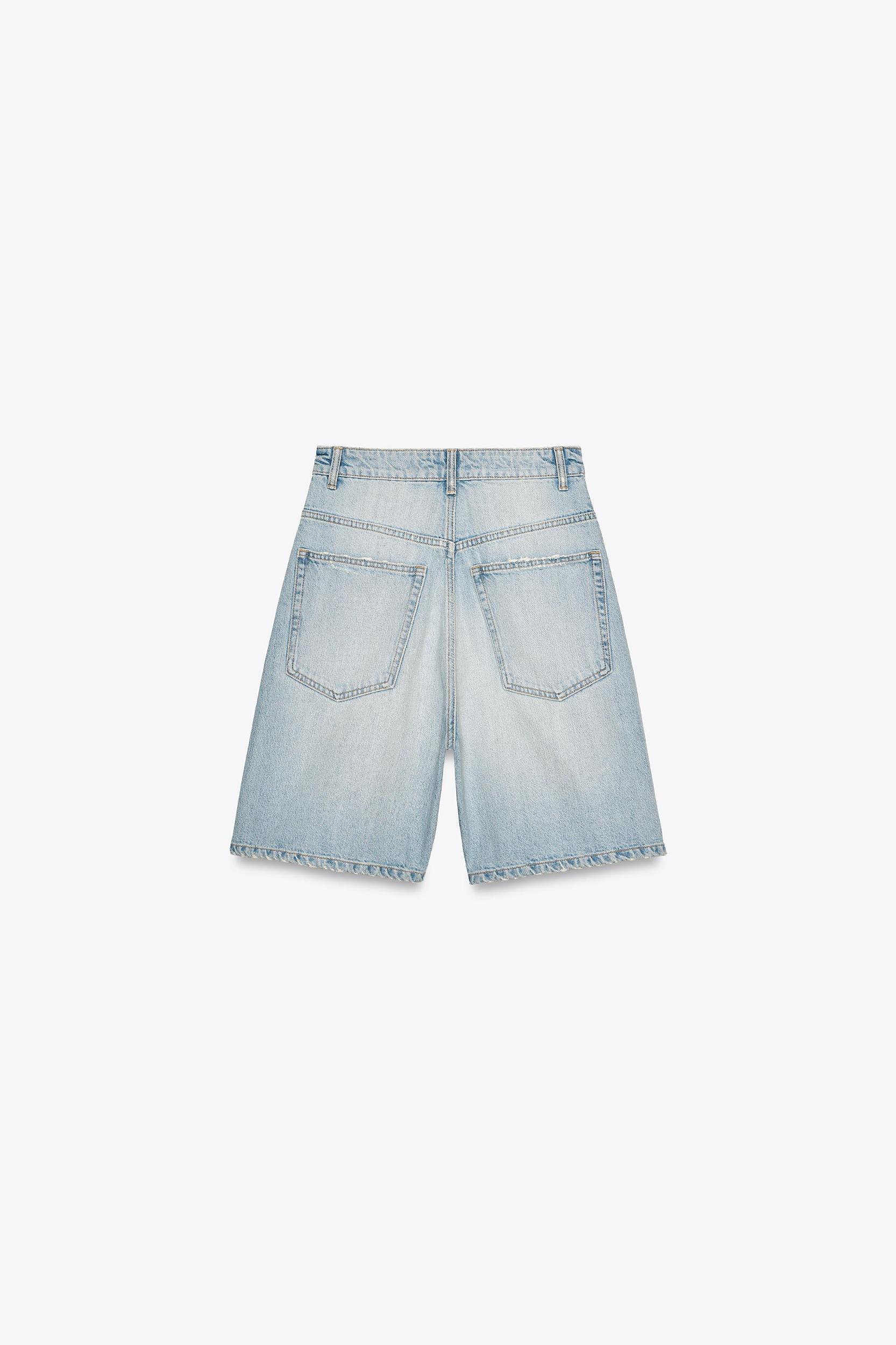 TRF A-LINE MID-RISE DENIM SHORTS Product Image