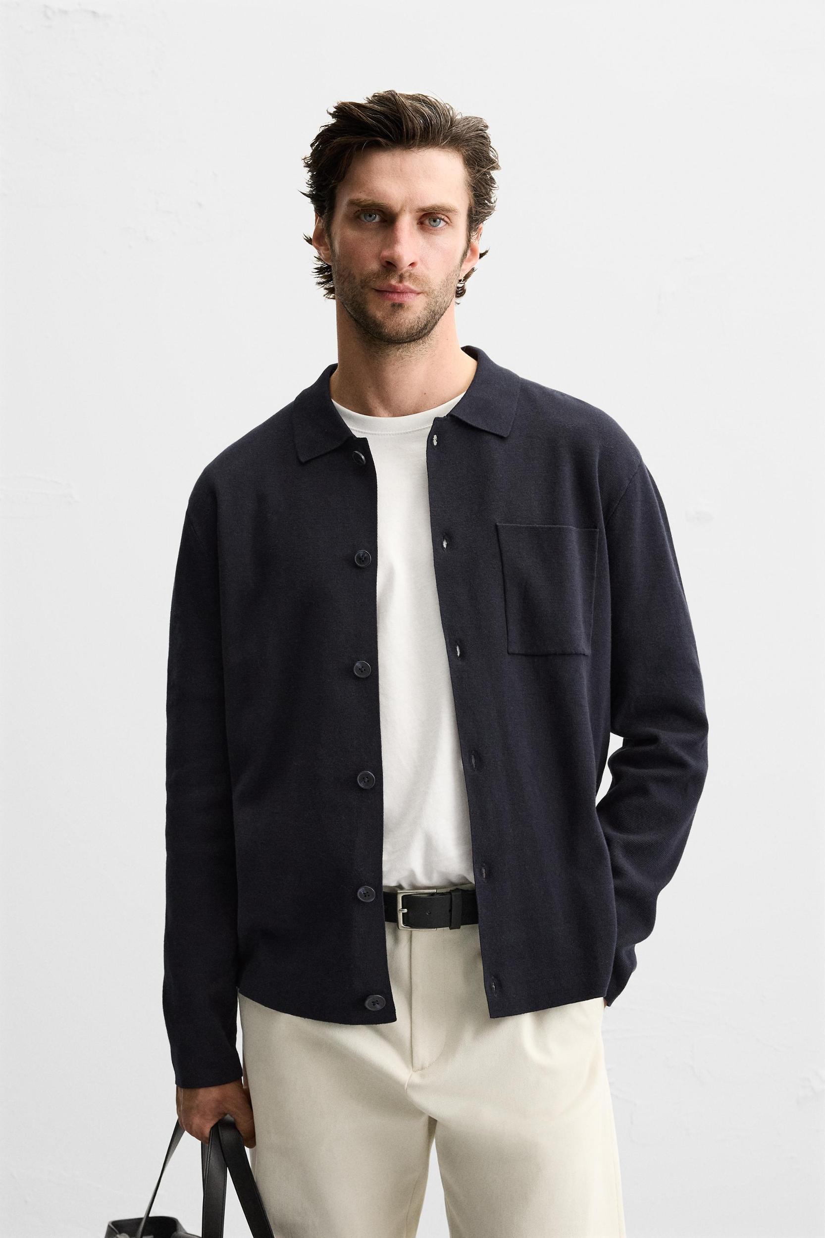 POCKETED COTTON CARDIGAN Product Image