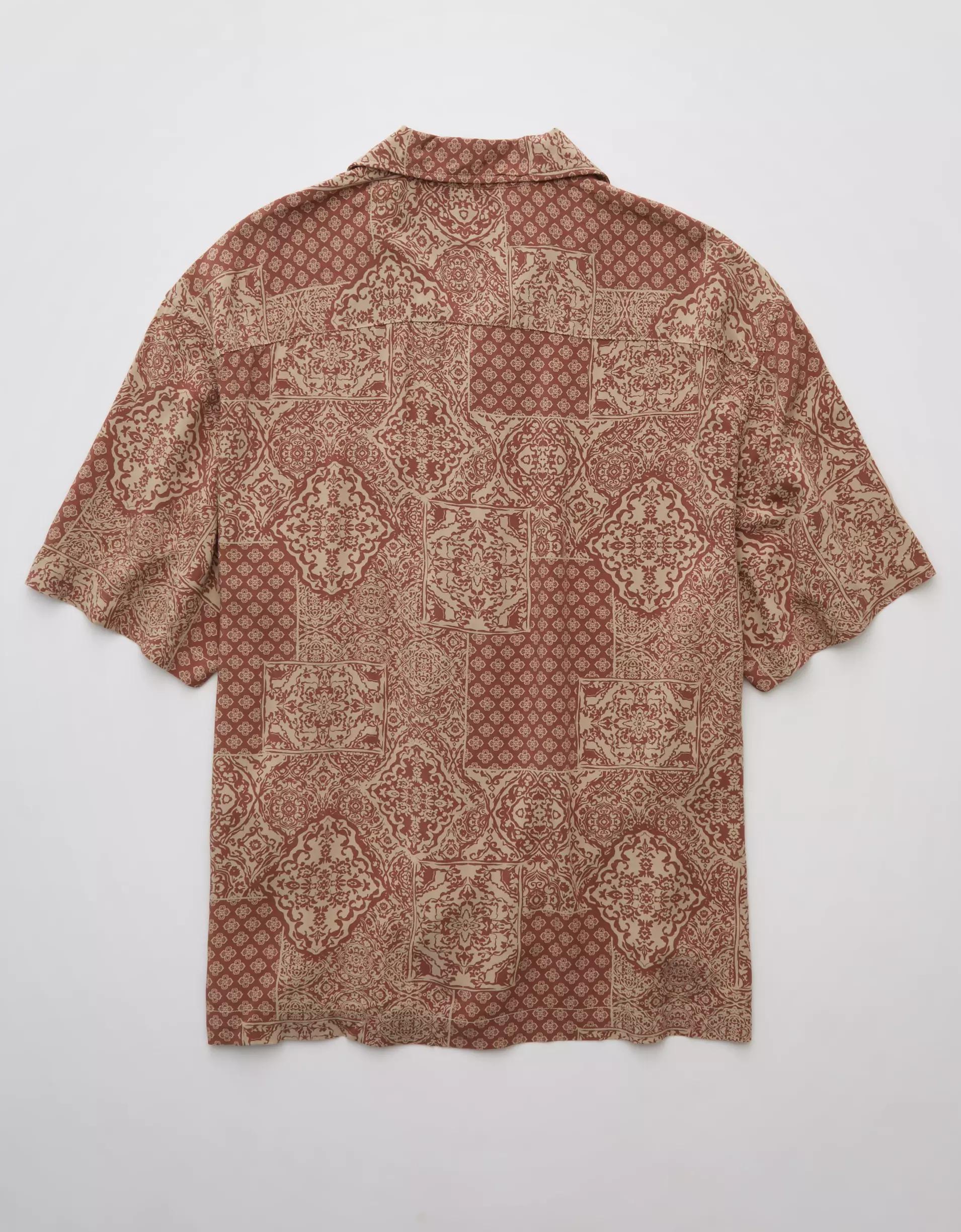 AE Poolside Printed Button-Up Shirt Product Image