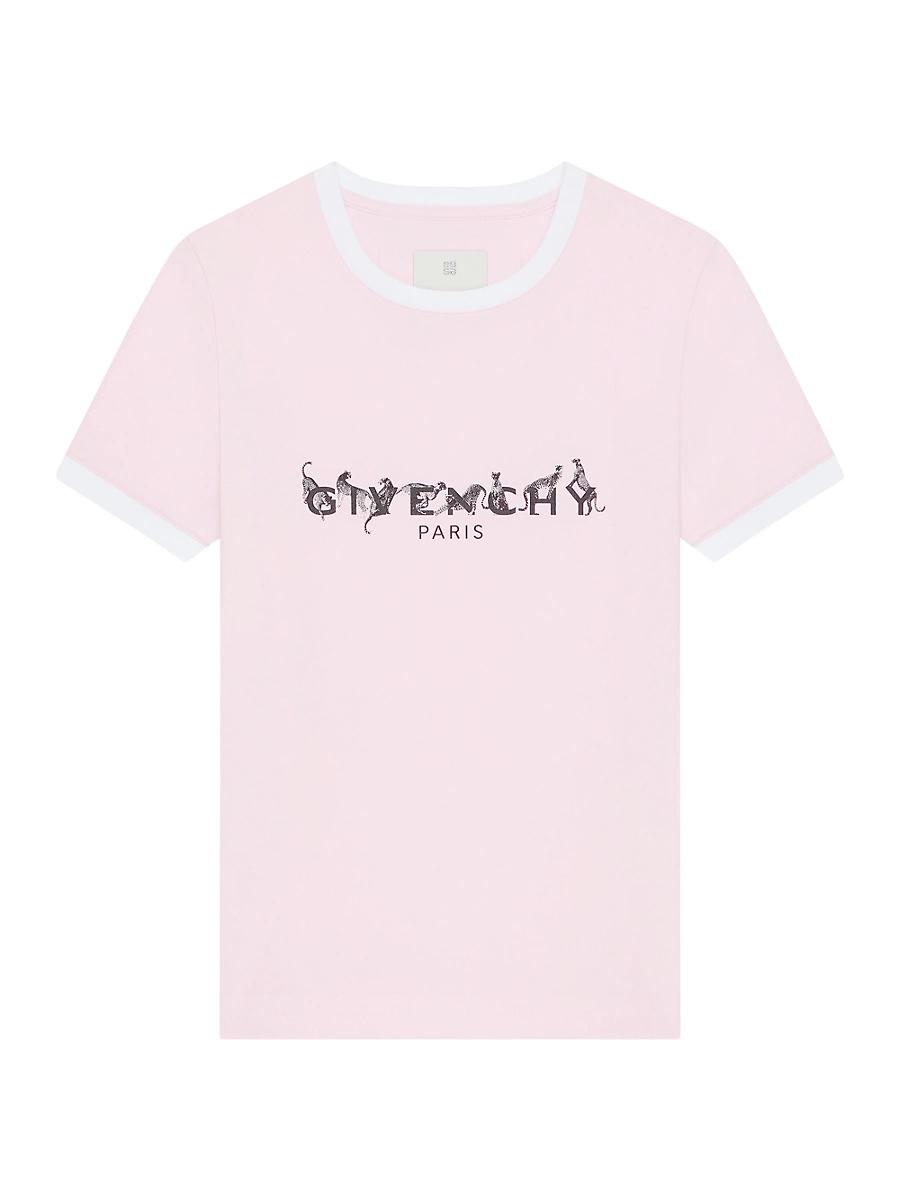 Womens Paris Slim Fit T-Shirt with Leopard Print Product Image