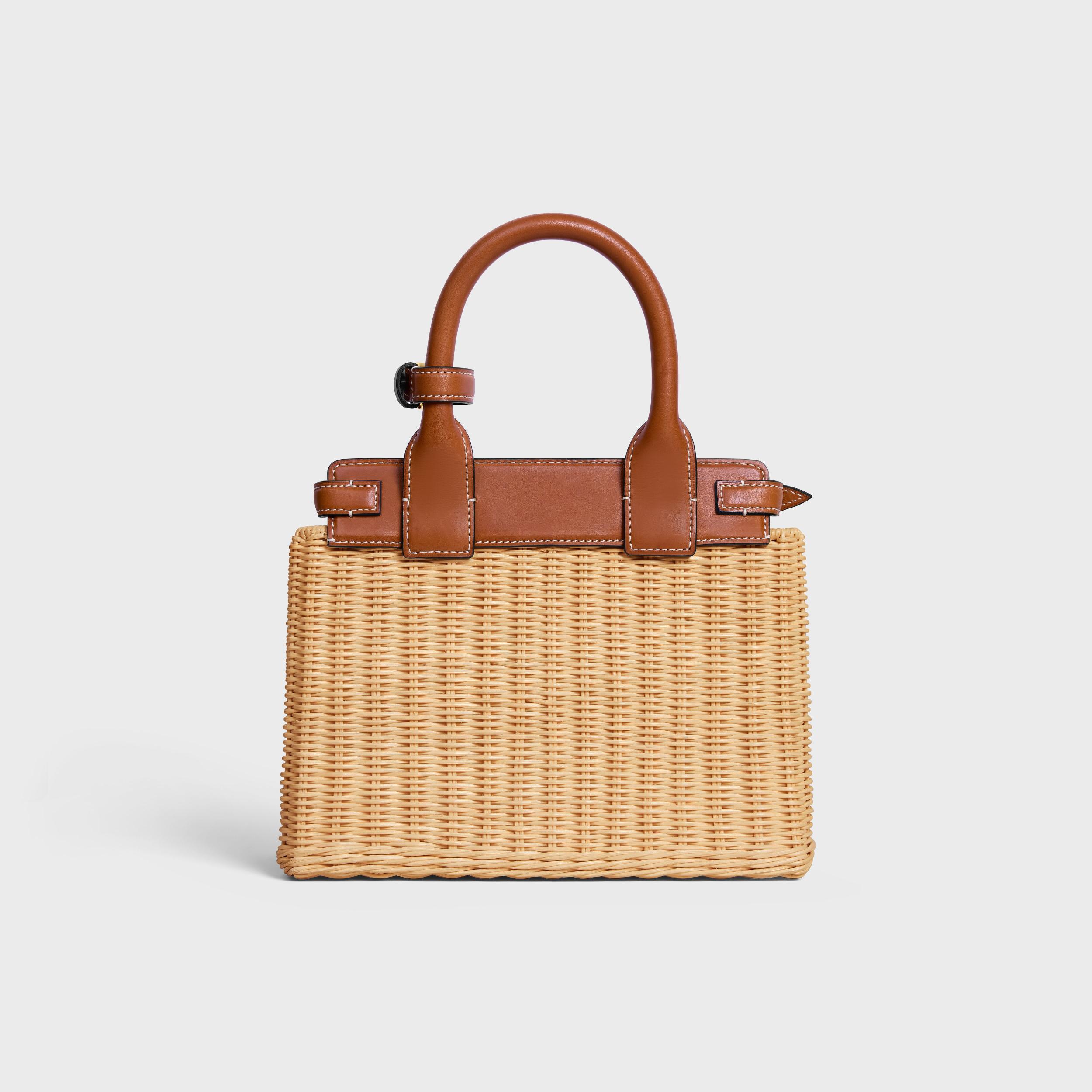 TEEN CELINE CONTI BAG IN WICKER AND NATURAL CALFSKIN Product Image