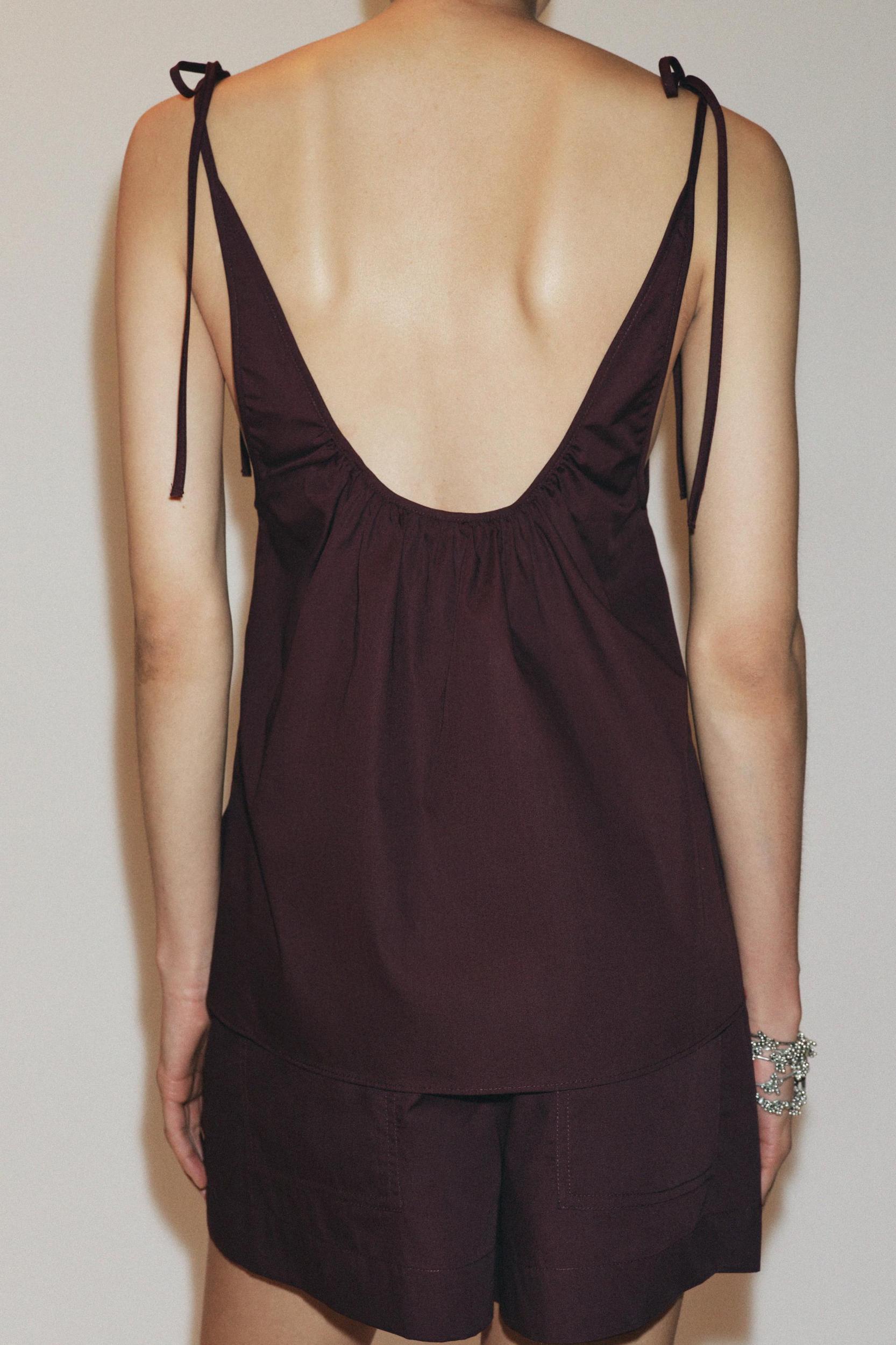 BOW POPLIN TOP Product Image