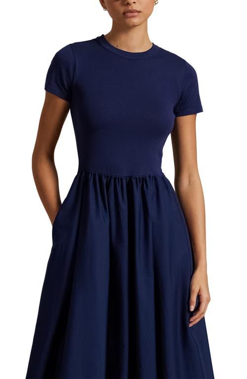 POLO RALPH LAUREN Short Sleeve Cotton Midi Dress Product Image