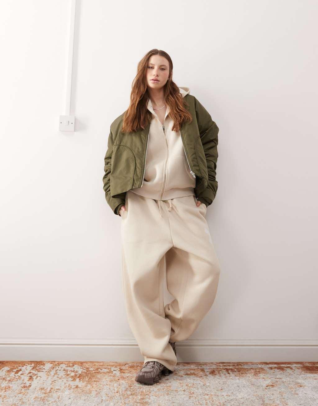 COLLUSION boxy hoodie in oatmeal heather - part of a set Product Image