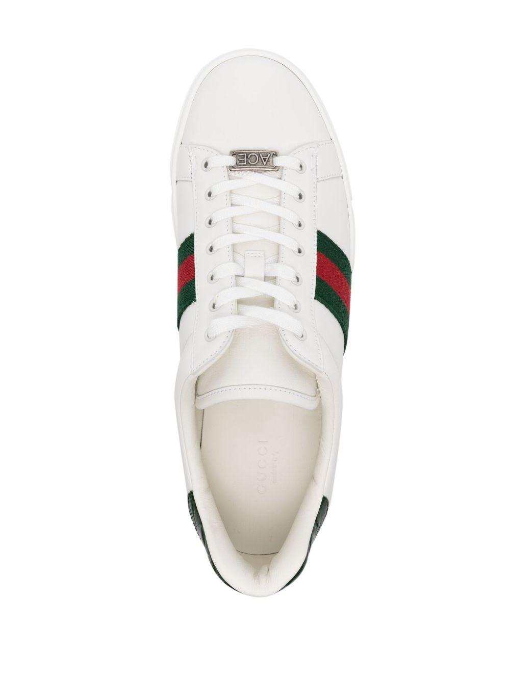 Ace Web-stripe leather sneakers Product Image