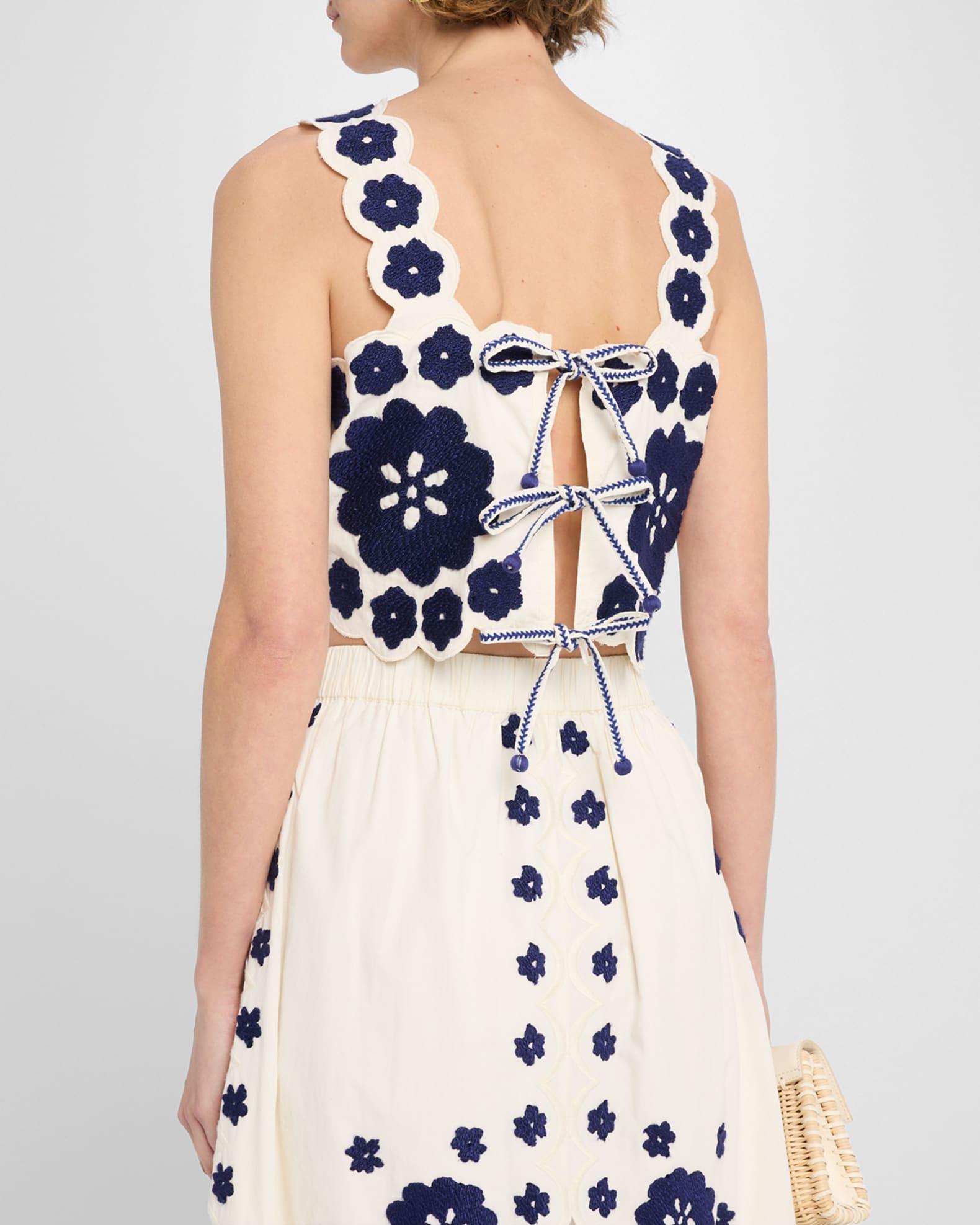 Catrine Embroidered Crop Top Product Image