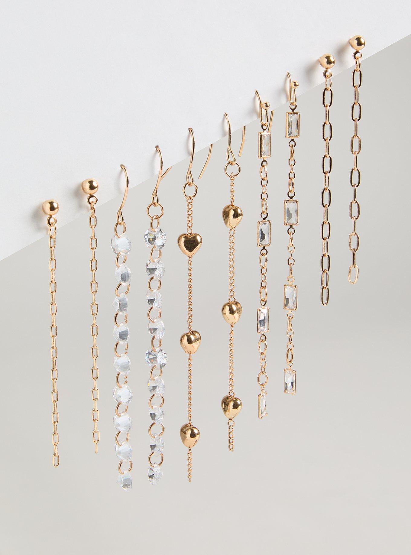 Stone Heart Liner Earring Set Product Image