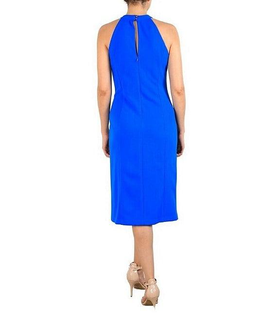 Julia Jordan Twist Halter Neck Sleeveless Stretch Crepe Sheath Dress Product Image