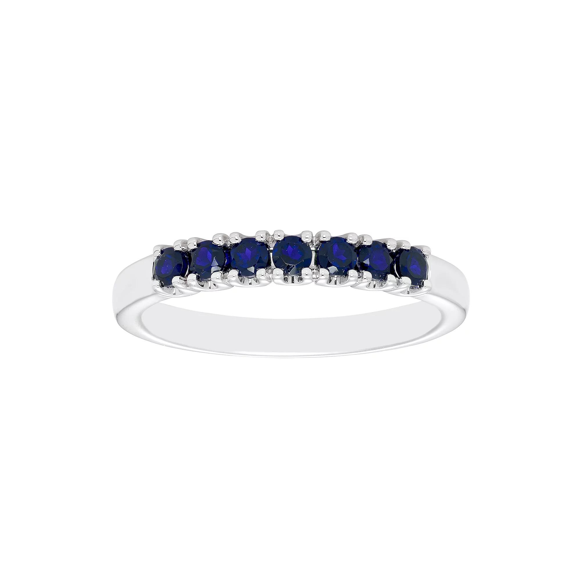 Boston Bay Diamonds Sterling Silver Lab-Created Sapphire Stack Ring, Women's, Size: 7 Product Image
