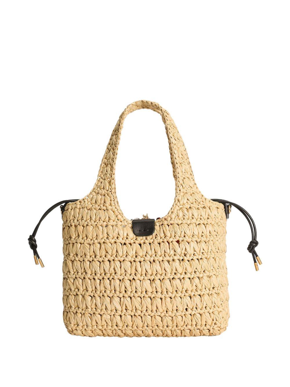 woven-raffia tote bag Product Image