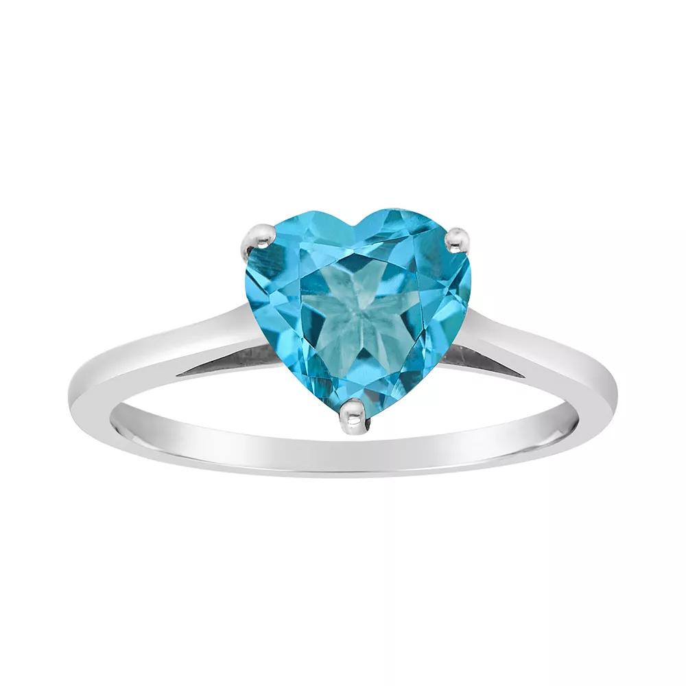 Alyson Layne Sterling Silver Amethyst Heart Ring, Womens Product Image