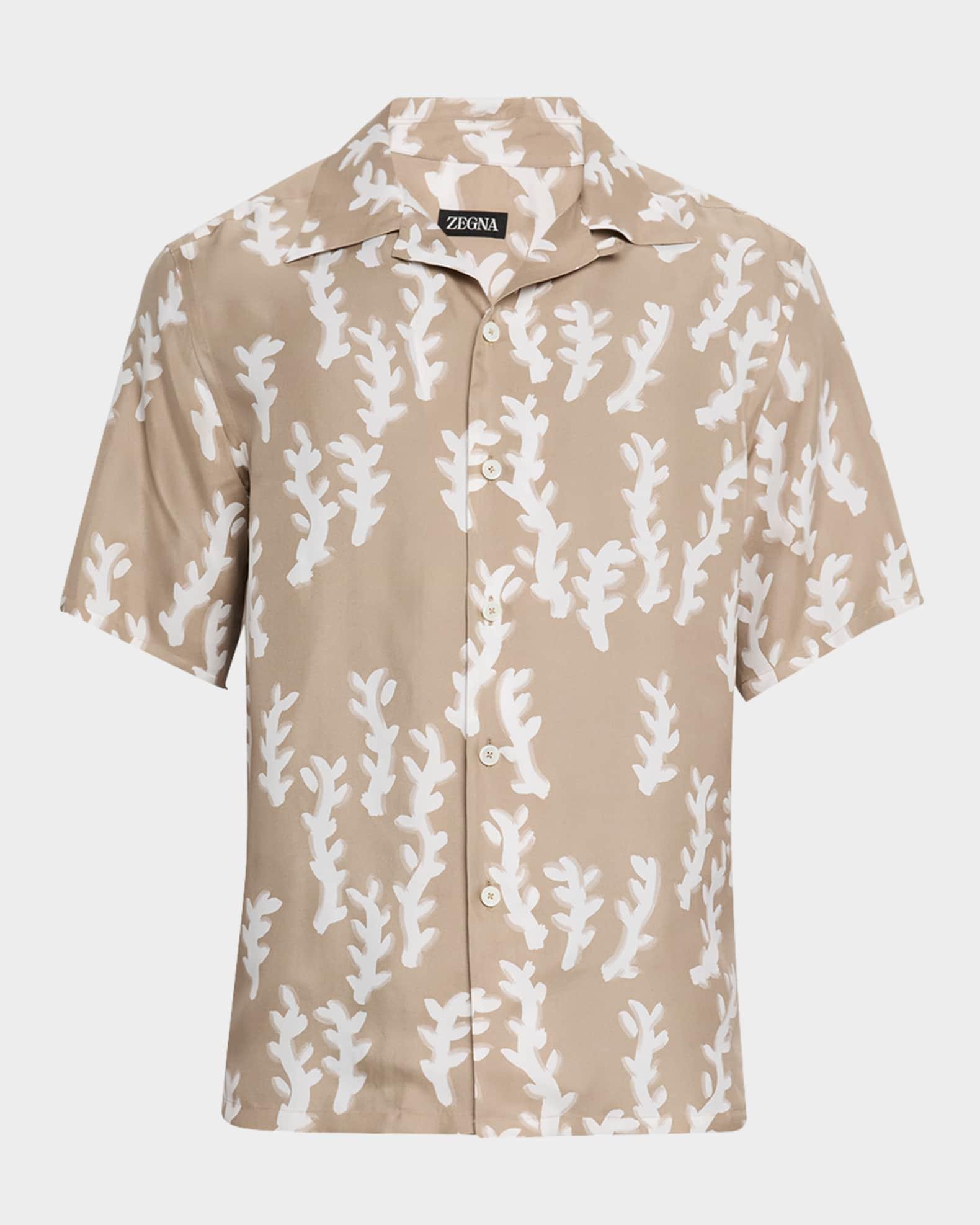 Men's Oasi Linen Printed Short-Sleeve Shirt Product Image