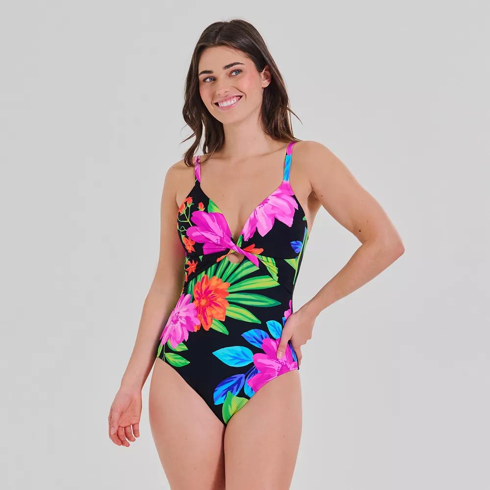 Women's Freshwater Molded Cup Twist One-Piece Swimsuit,  Product Image