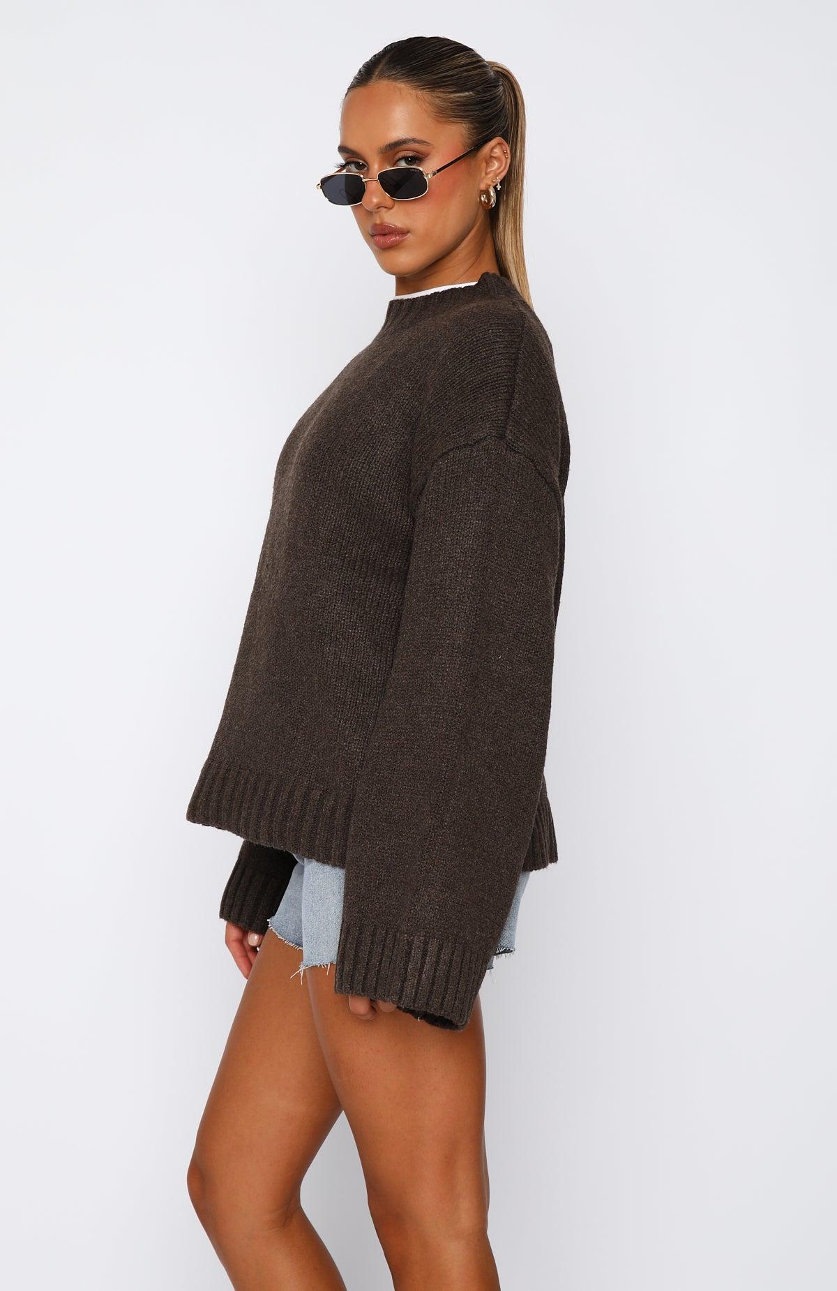 Winter's Chill Knit Sweater Chocolate Product Image