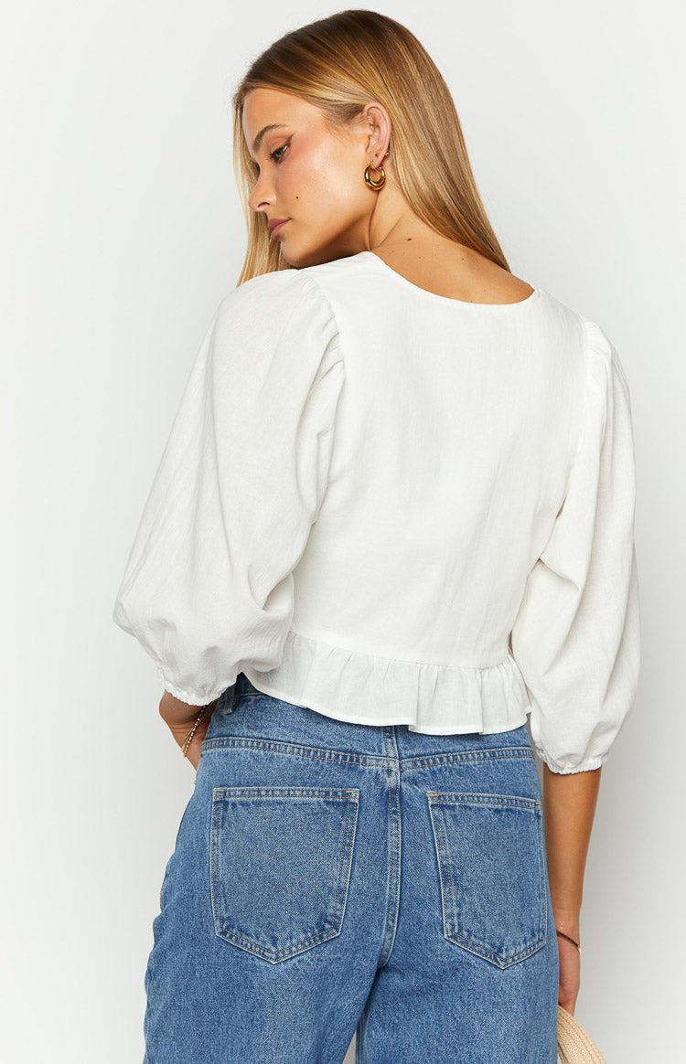 Samba White Tie Up Top Product Image