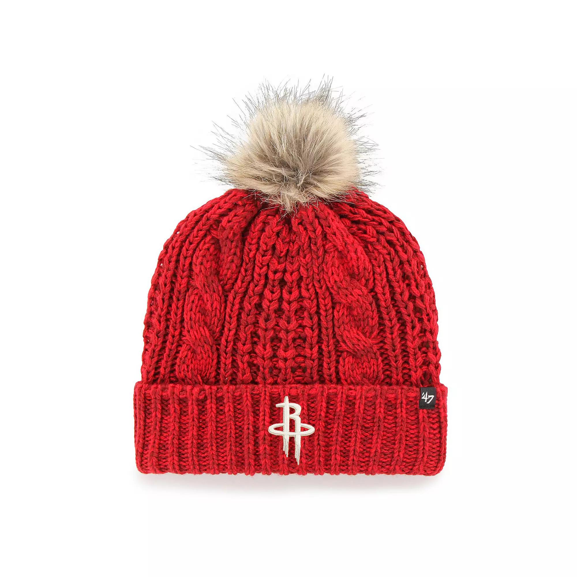 Women's '47 Red Houston Rockets Meeko Cuffed Knit Hat with Pom Product Image