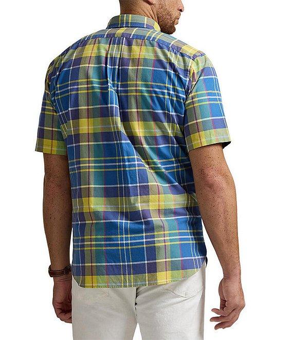 Polo Ralph Lauren Big & Tall Classic Fit Multi-Color Plaid Oxford Short Sleeve Woven Shirt Product Image