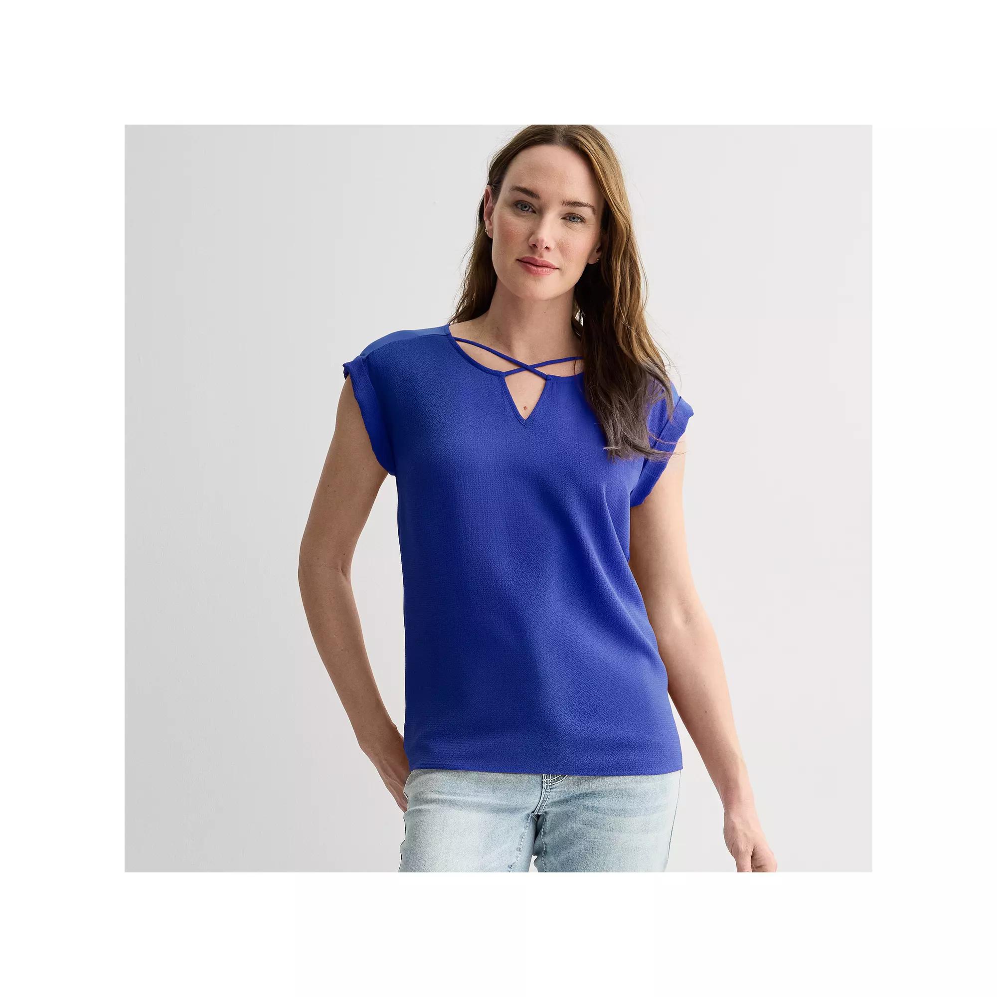 Womens Apt. 9 Lattice Neck Top Product Image