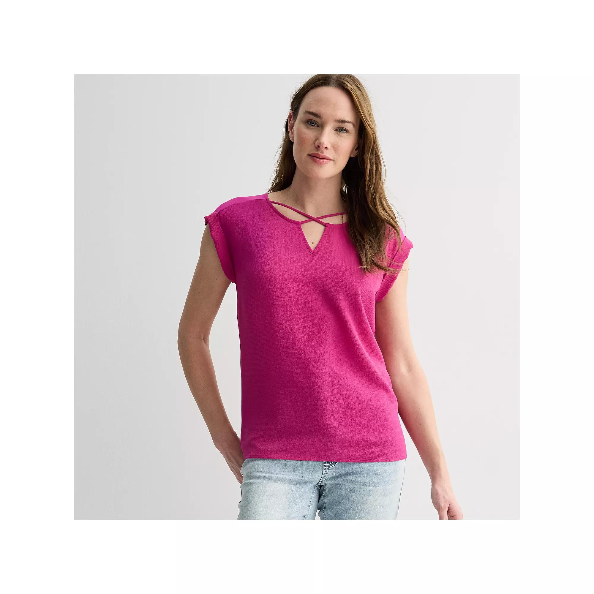 Womens Apt. 9 Lattice Neck Top Product Image