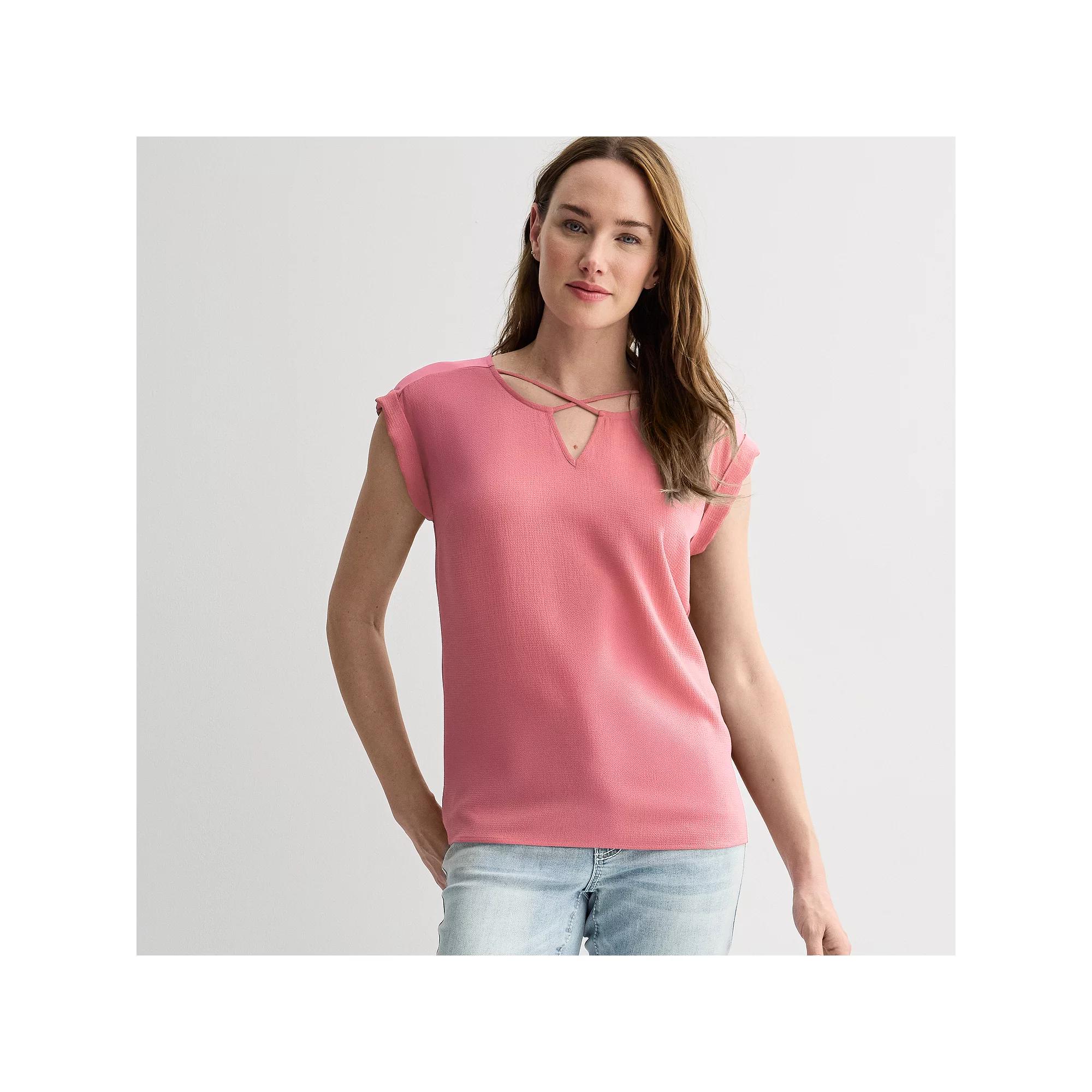 Womens Apt. 9 Lattice Neck Top Product Image