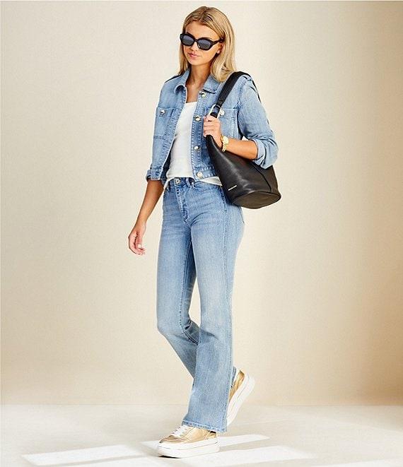 MICHAEL Michael Kors Bowery Flare Leg Stretch Denim Jeans Product Image