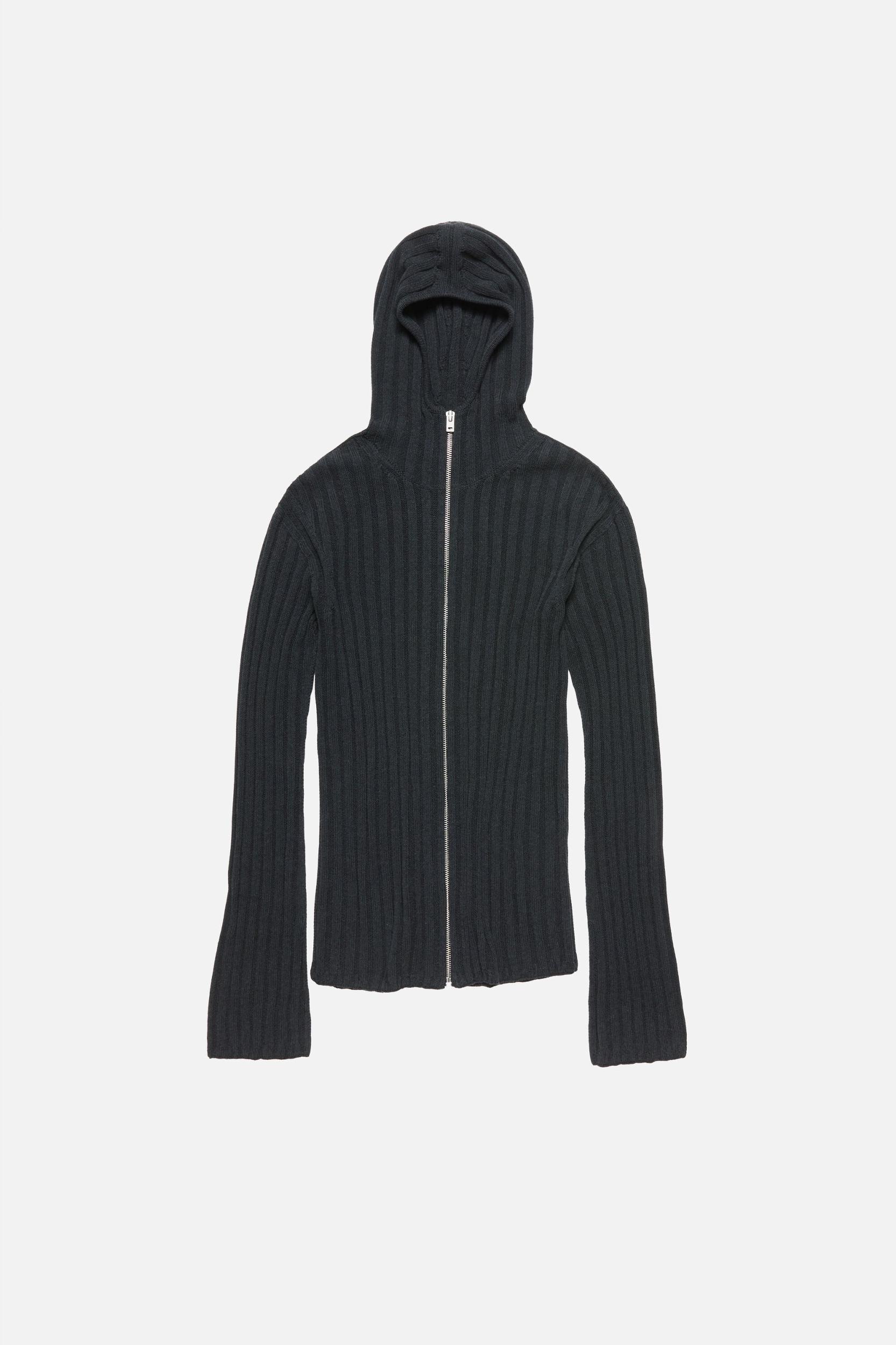 Zip-up hooded cardigan Product Image