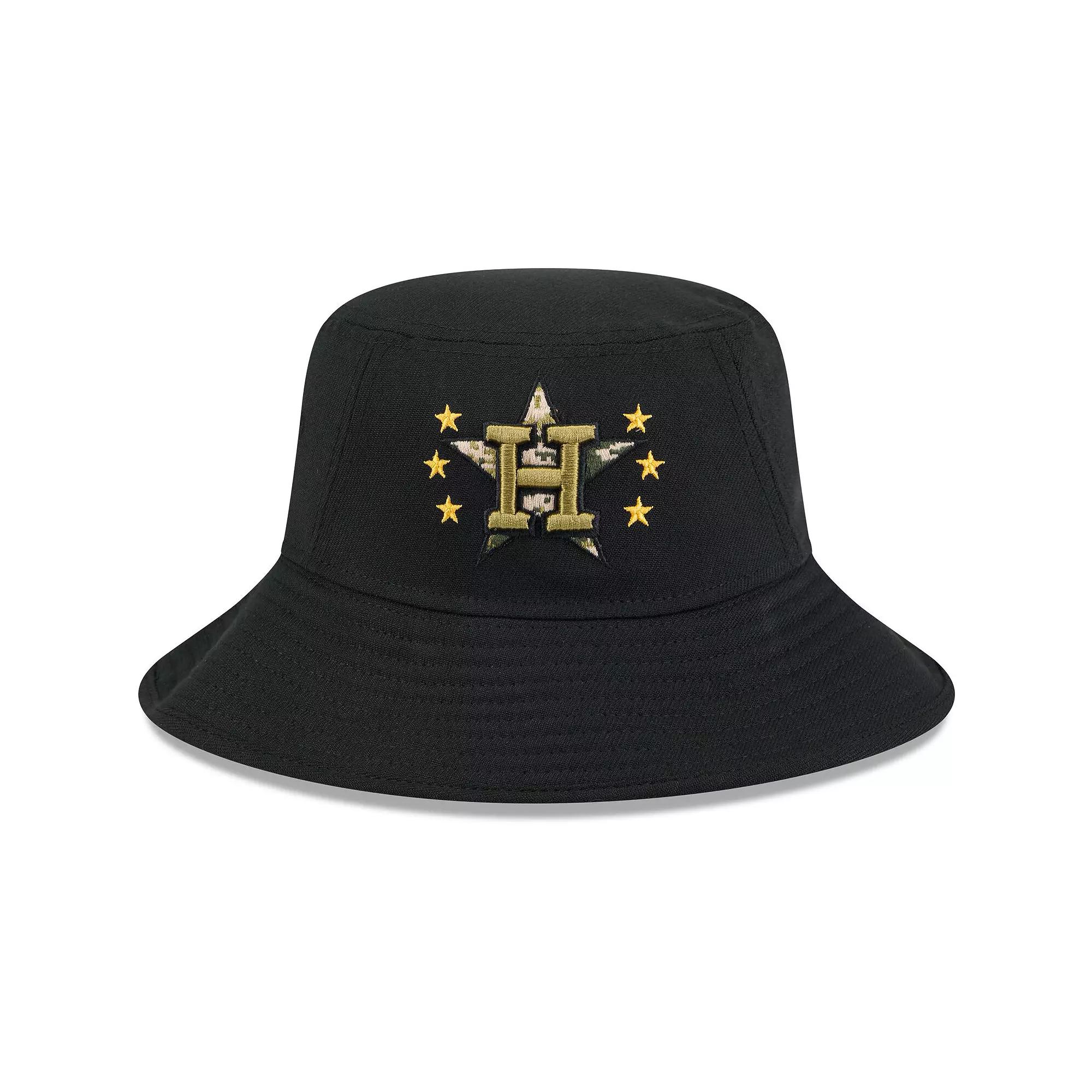 Men's New Era Black Houston Astros 2024 Armed Forces Day Bucket Hat Product Image