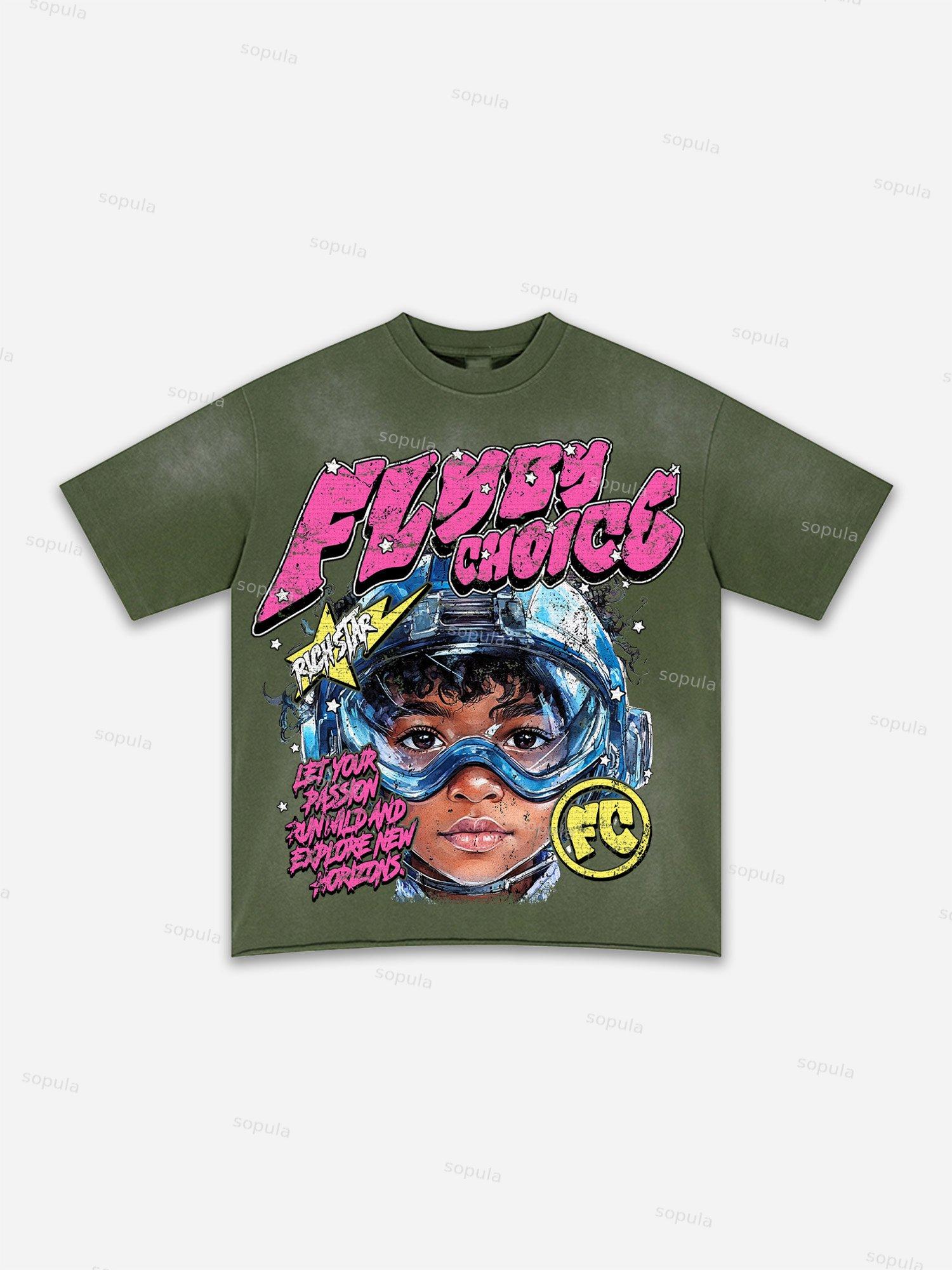 Fly By Choice Graphic Washed T-shirt Product Image