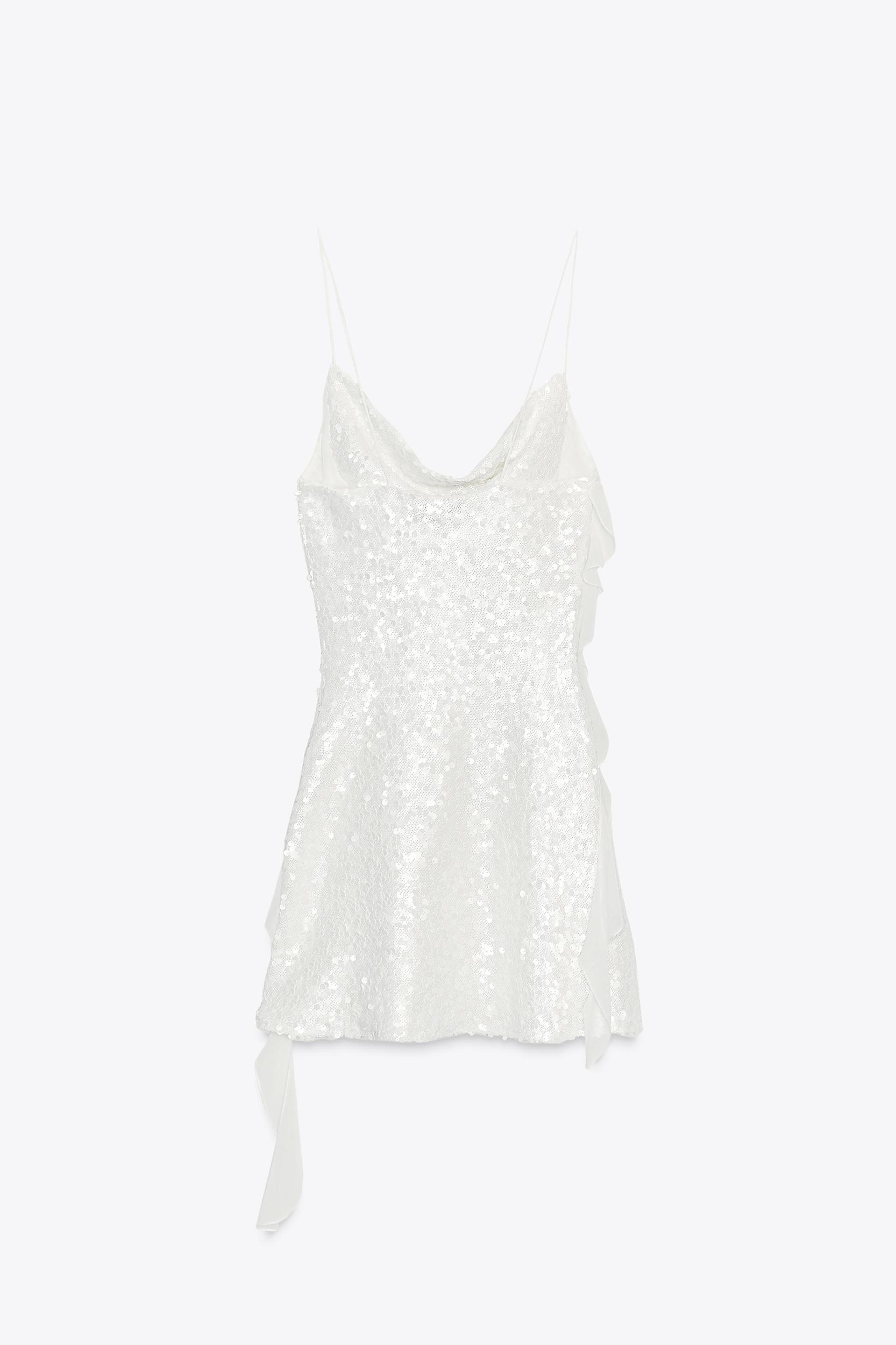 SEQUIN RUFFLE MINI DRESS Product Image