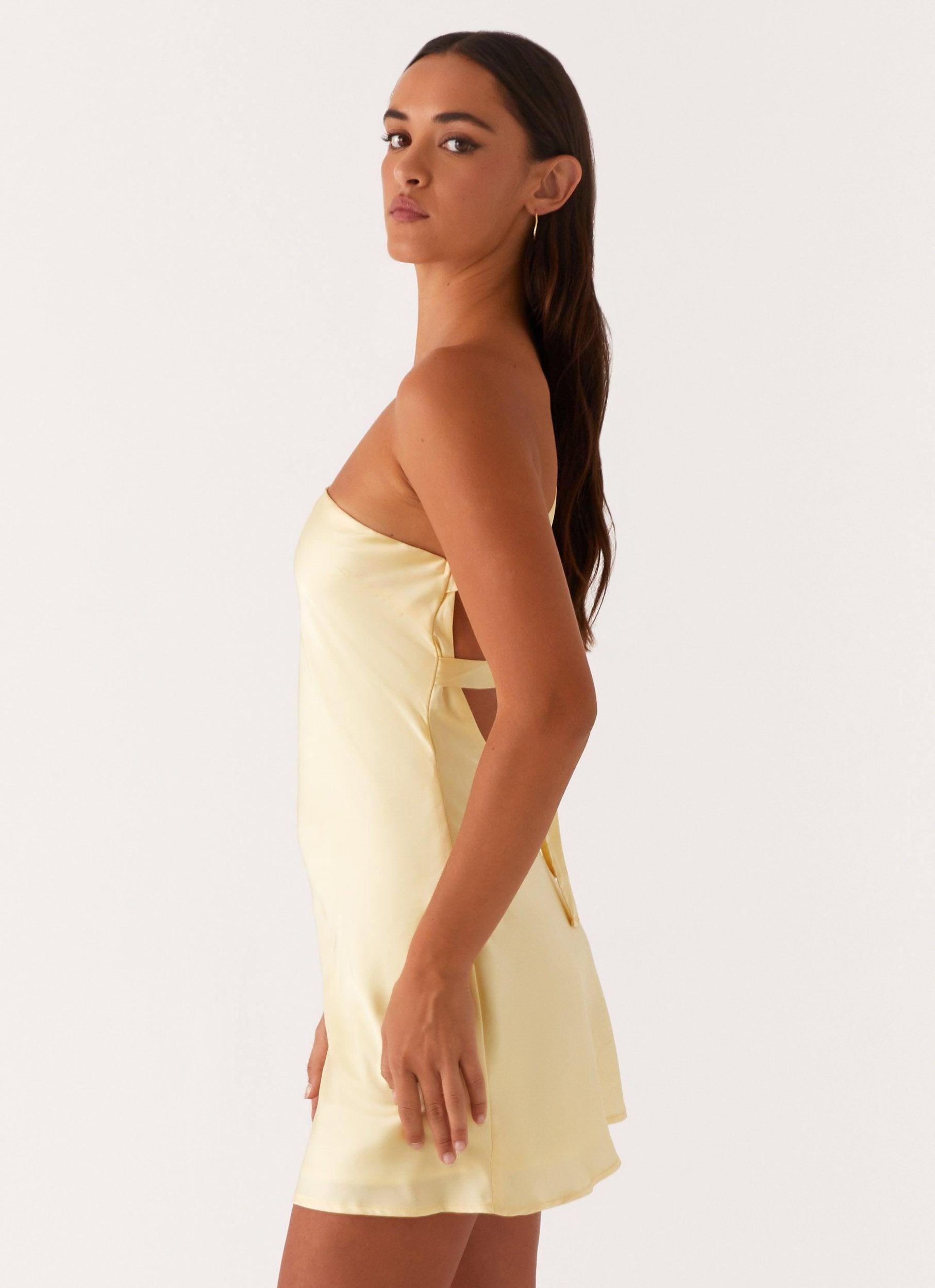 Lights Out Mini Dress - Yellow Product Image