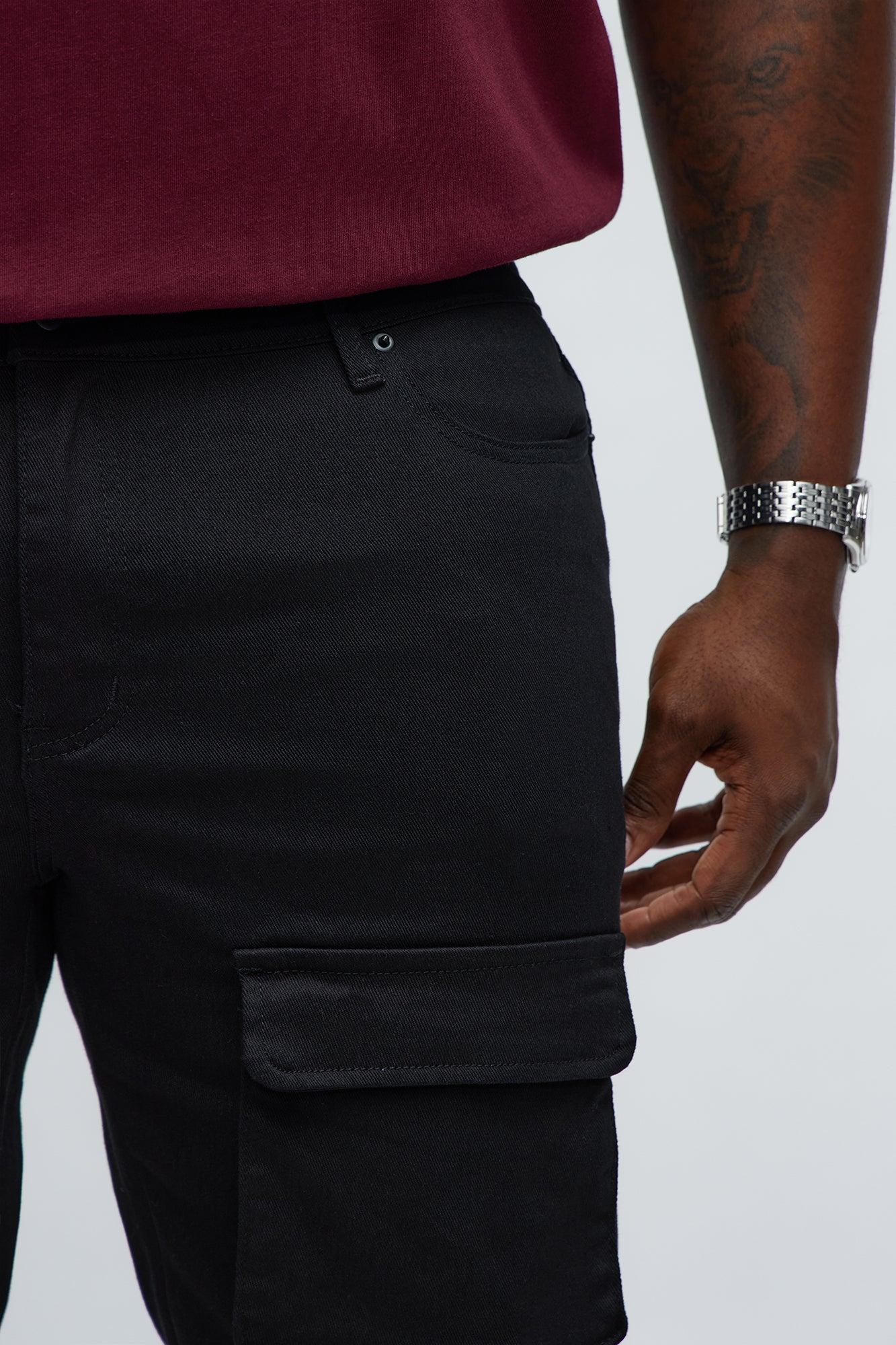 Skinny Pocket Me Cargo Pants - Black Male Product Image