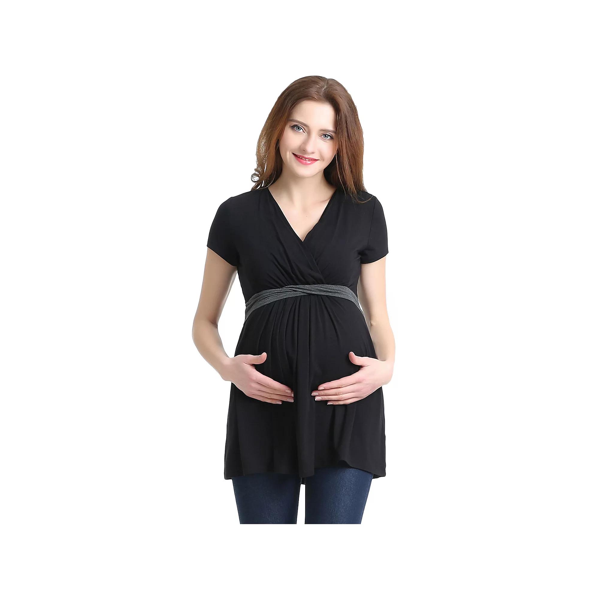 Maternity Pokkori Faux-Wrap Nursing Top, Women's,  Product Image